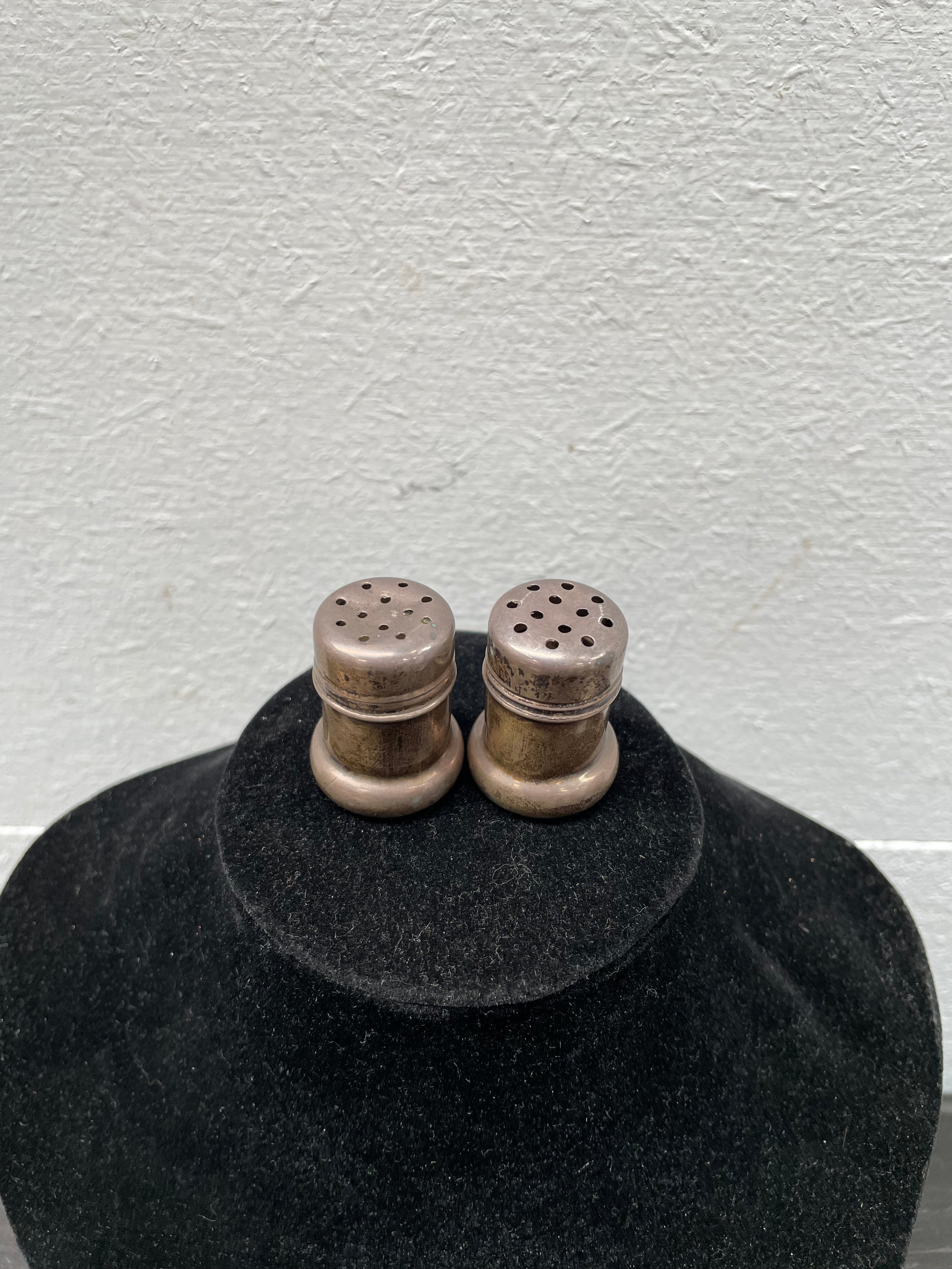 Pair Of Sterling Silver Salt & Pepper Miniature Shakers | Antique & Vintage | Moonee Ponds Antiques | Australia Wide Delivery