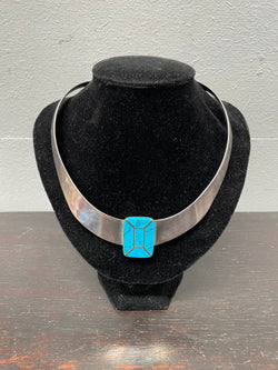 Vintage Sterling Silver & Turquoise Enamel Collar | Antique & Vintage | Moonee Ponds Antiques | Australia Wide Delivery