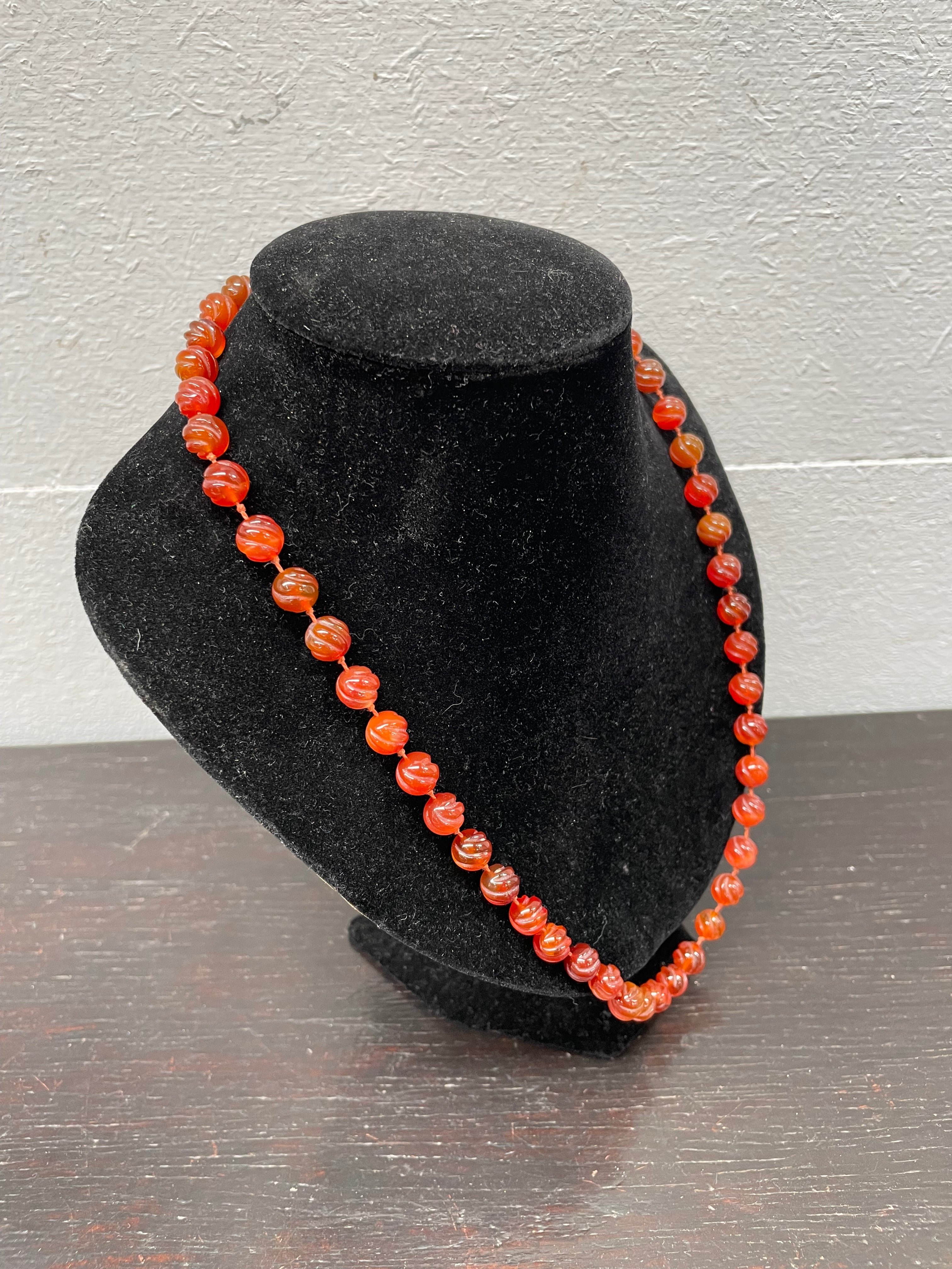 Antique Carved Cornelian Agate Necklace | Antique & Vintage | Moonee Ponds Antiques | Australia Wide Delivery