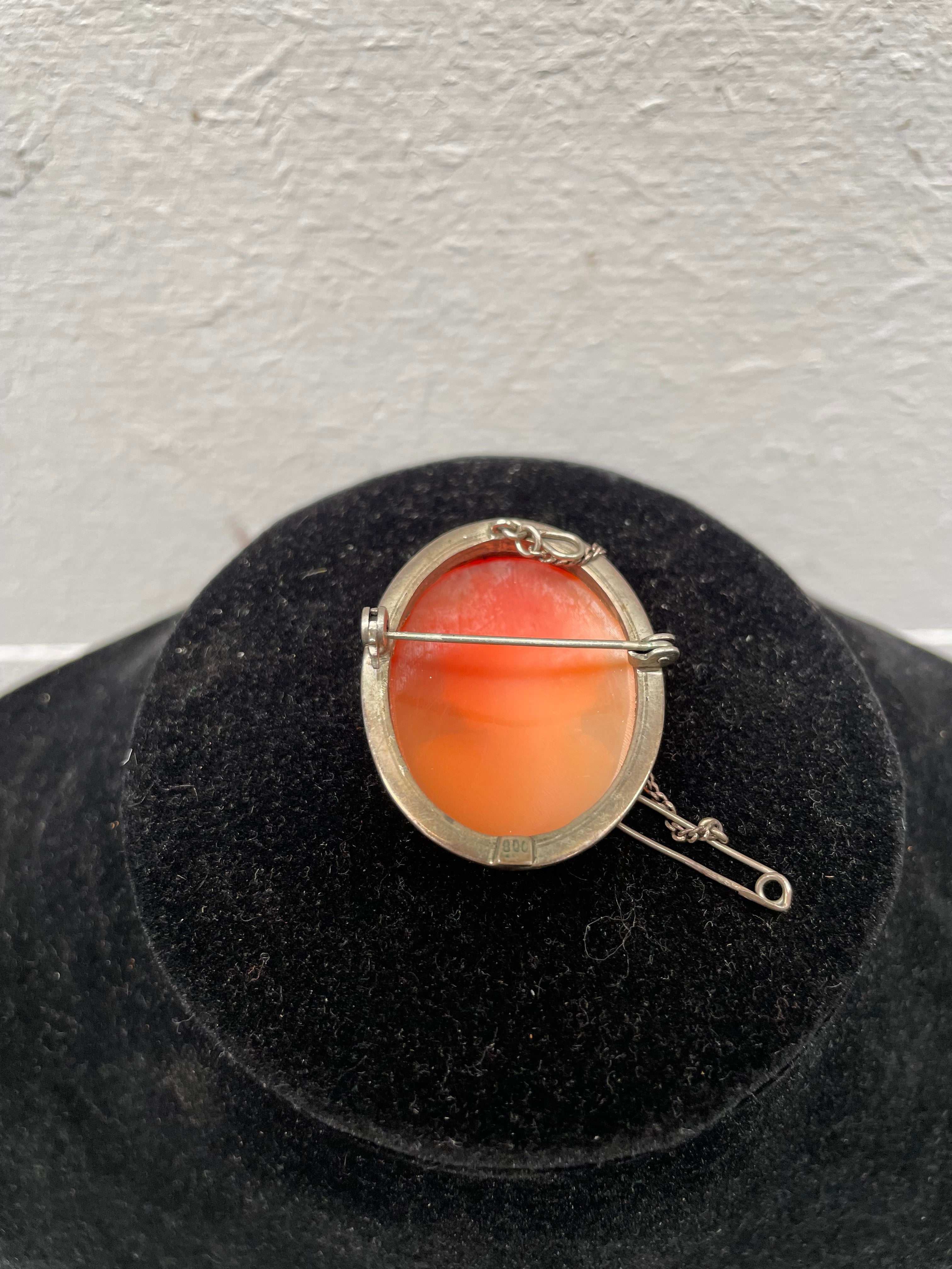 Vintage Hand Carved Shell Cameo Set In Silver | Antique & Vintage | Moonee Ponds Antiques | Australia Wide Delivery