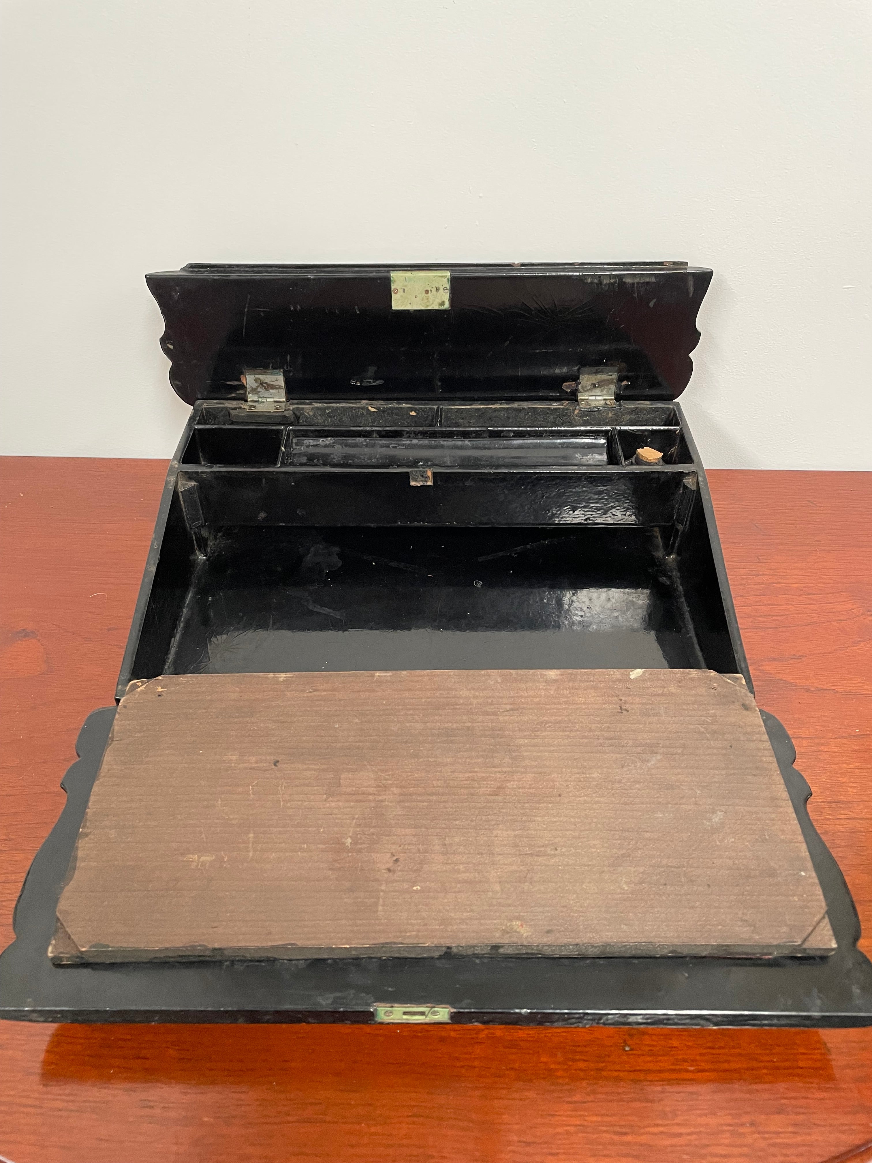 Lovely Victorian Paper Mache Writing Slope | Antique & Vintage | Moonee Ponds Antiques | Australia Wide Delivery