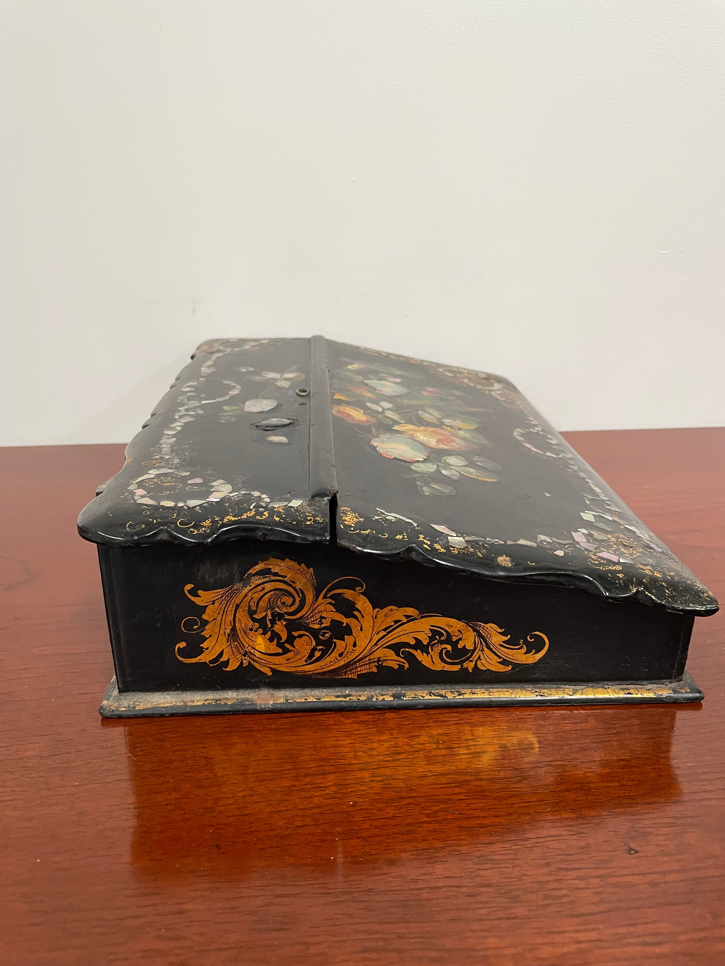 Lovely Victorian Paper Mache Writing Slope | Antique & Vintage | Moonee Ponds Antiques | Australia Wide Delivery