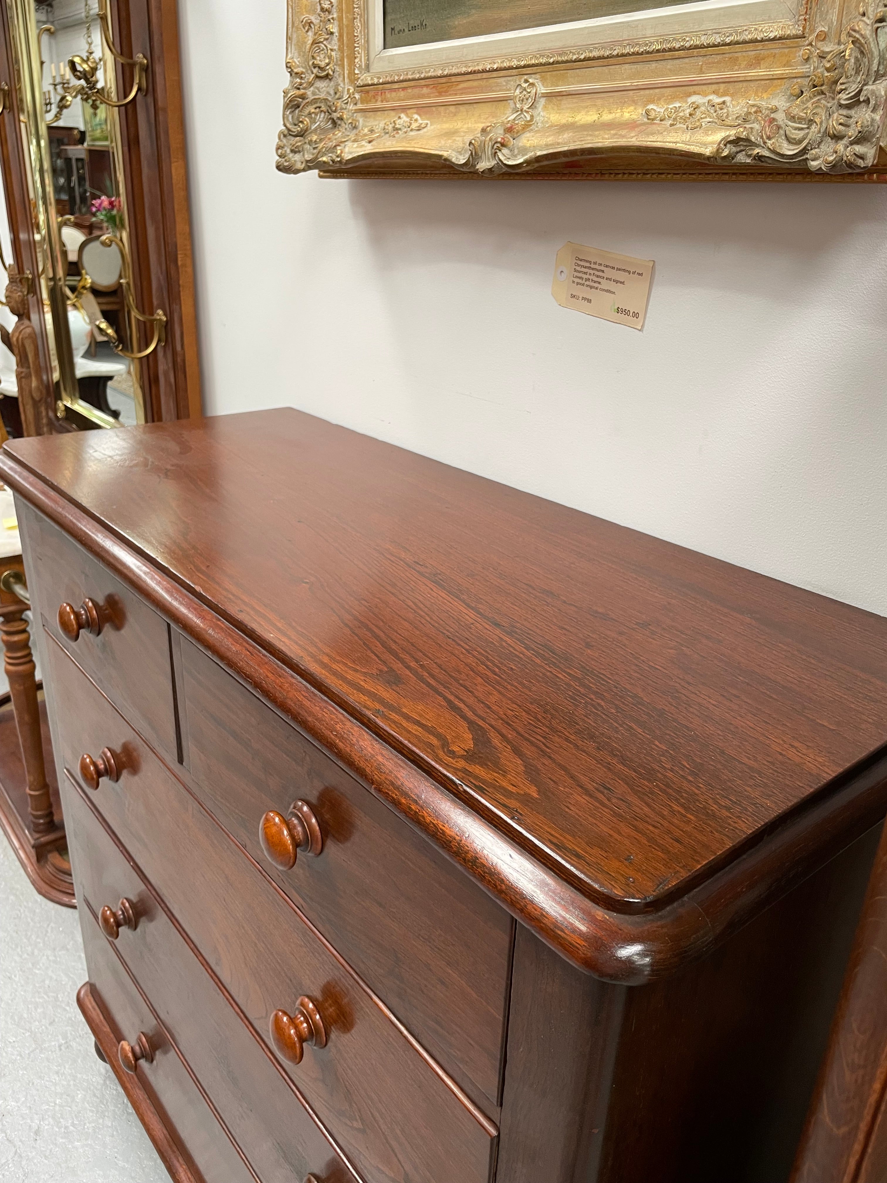 Victorian Australian Cedar Chest of Five Drawers | Antique & Vintage | Moonee Ponds Antiques | Australia Wide Delivery