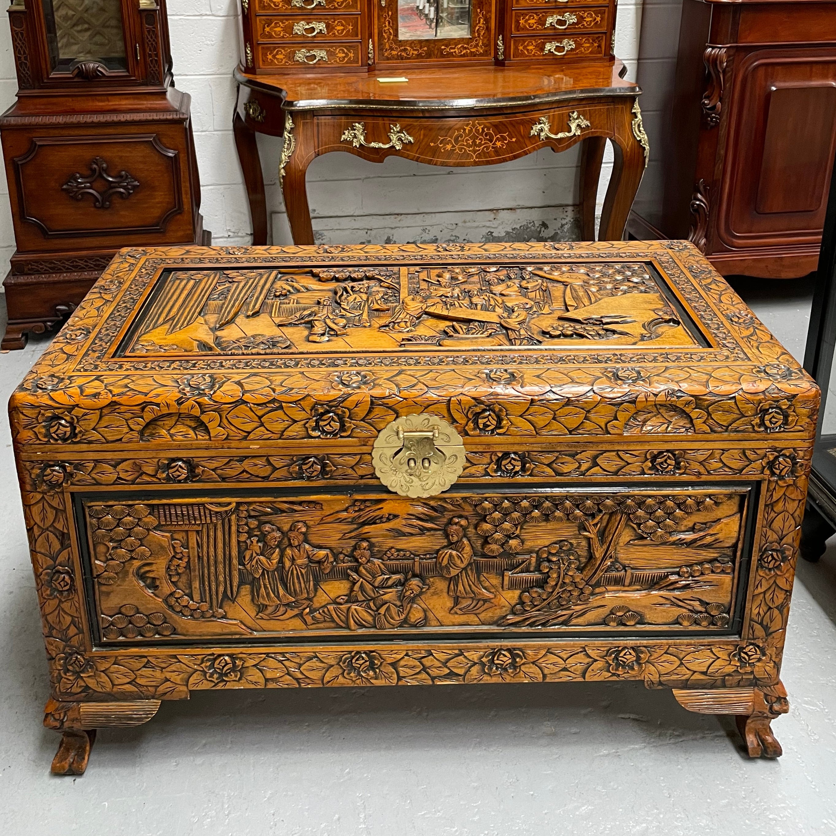 Vintage Chinese Carved Camphorwood Chest | Antique & Vintage | Moonee Ponds Antiques | Australia Wide Delivery