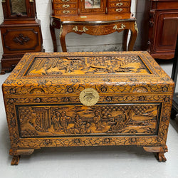 Vintage Chinese Carved Camphorwood Chest | Antique & Vintage | Moonee Ponds Antiques | Australia Wide Delivery