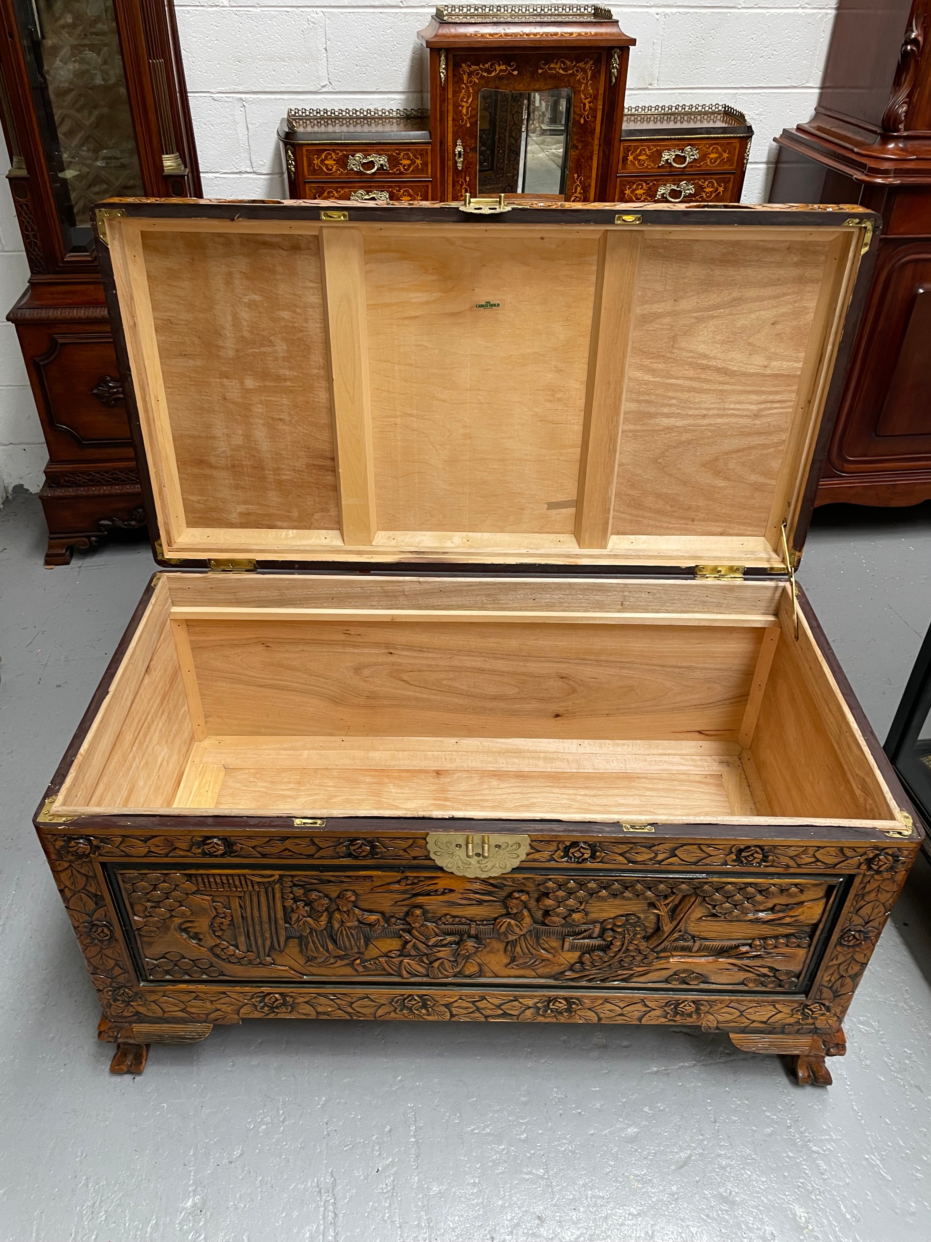 Vintage Chinese Carved Camphorwood Chest | Antique & Vintage | Moonee Ponds Antiques | Australia Wide Delivery