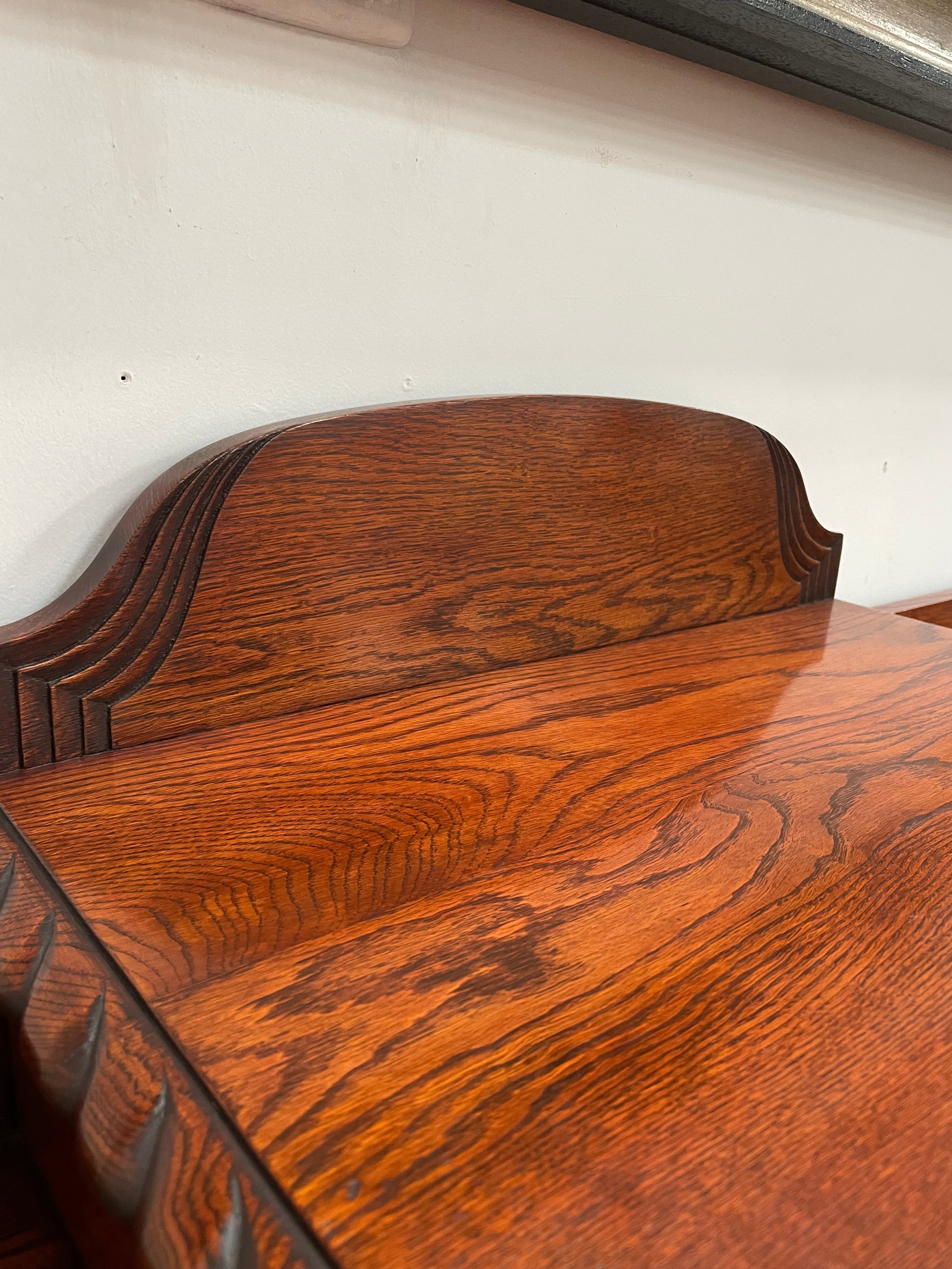 Australian Oak Sideboard With Leadlight Door | Antique & Vintage | Moonee Ponds Antiques | Australia Wide Delivery