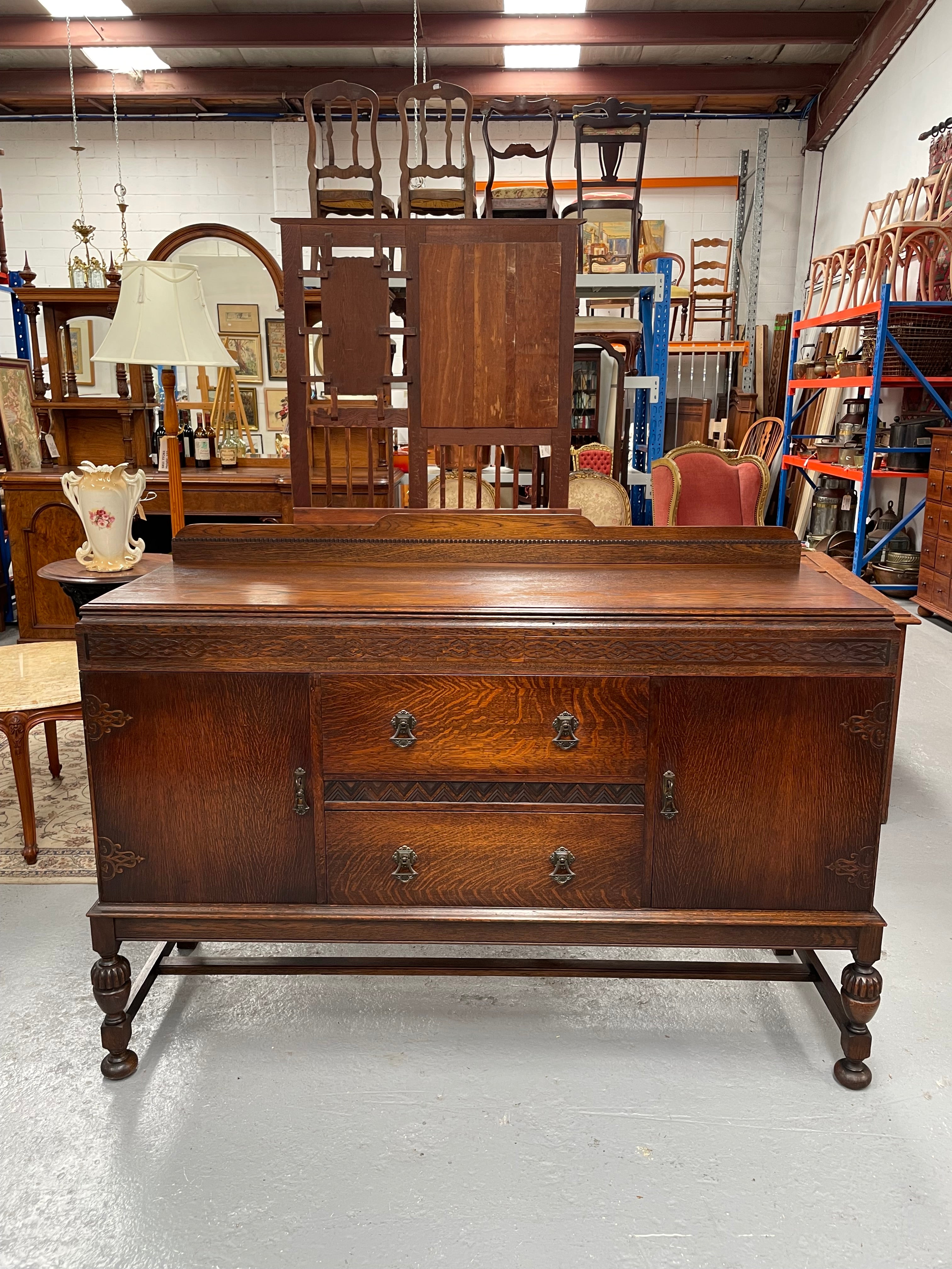 Australian Tudor Oak Sideboard | Antique & Vintage | Moonee Ponds Antiques | Australia Wide Delivery