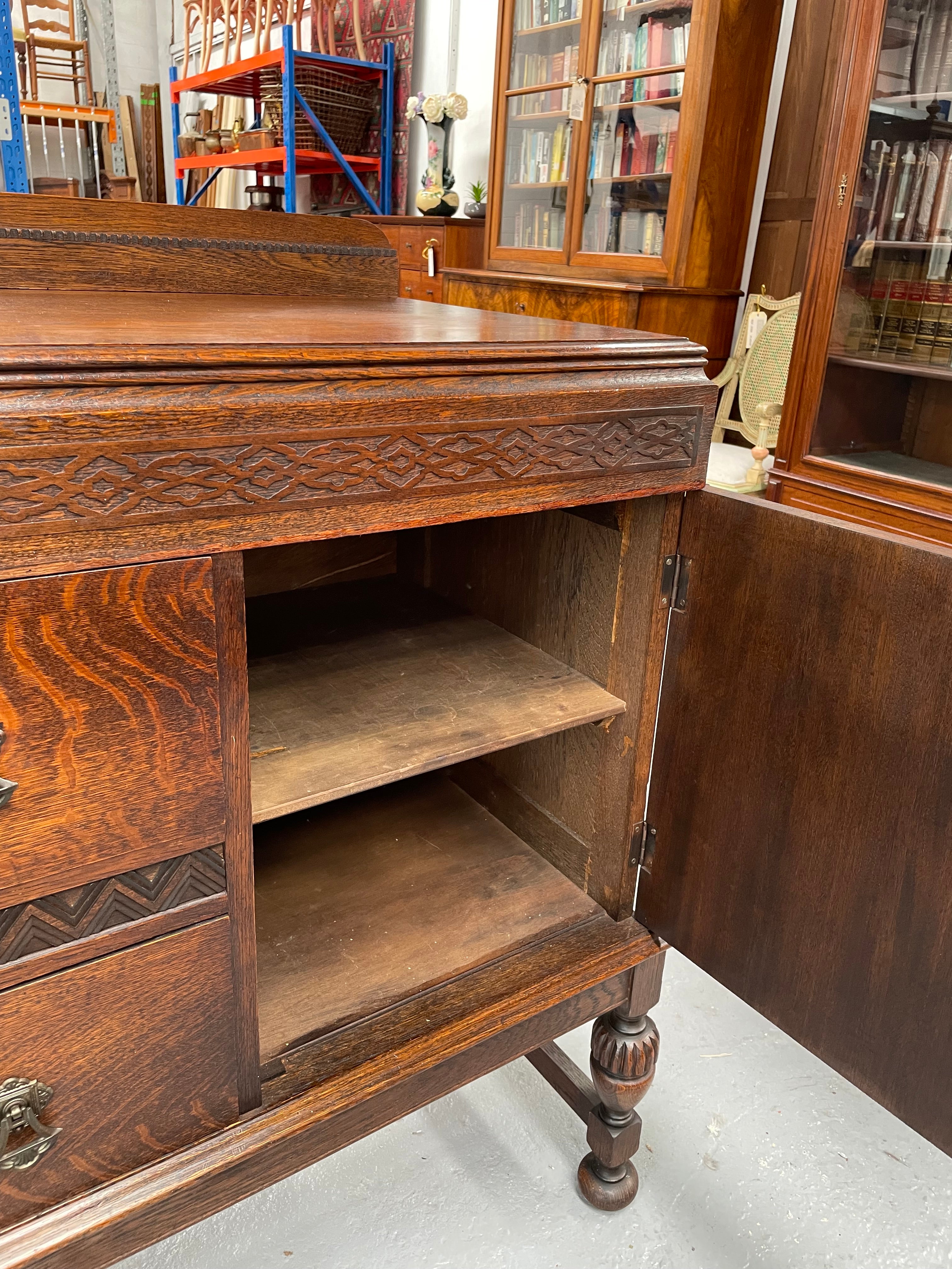 Australian Tudor Oak Sideboard | Antique & Vintage | Moonee Ponds Antiques | Australia Wide Delivery