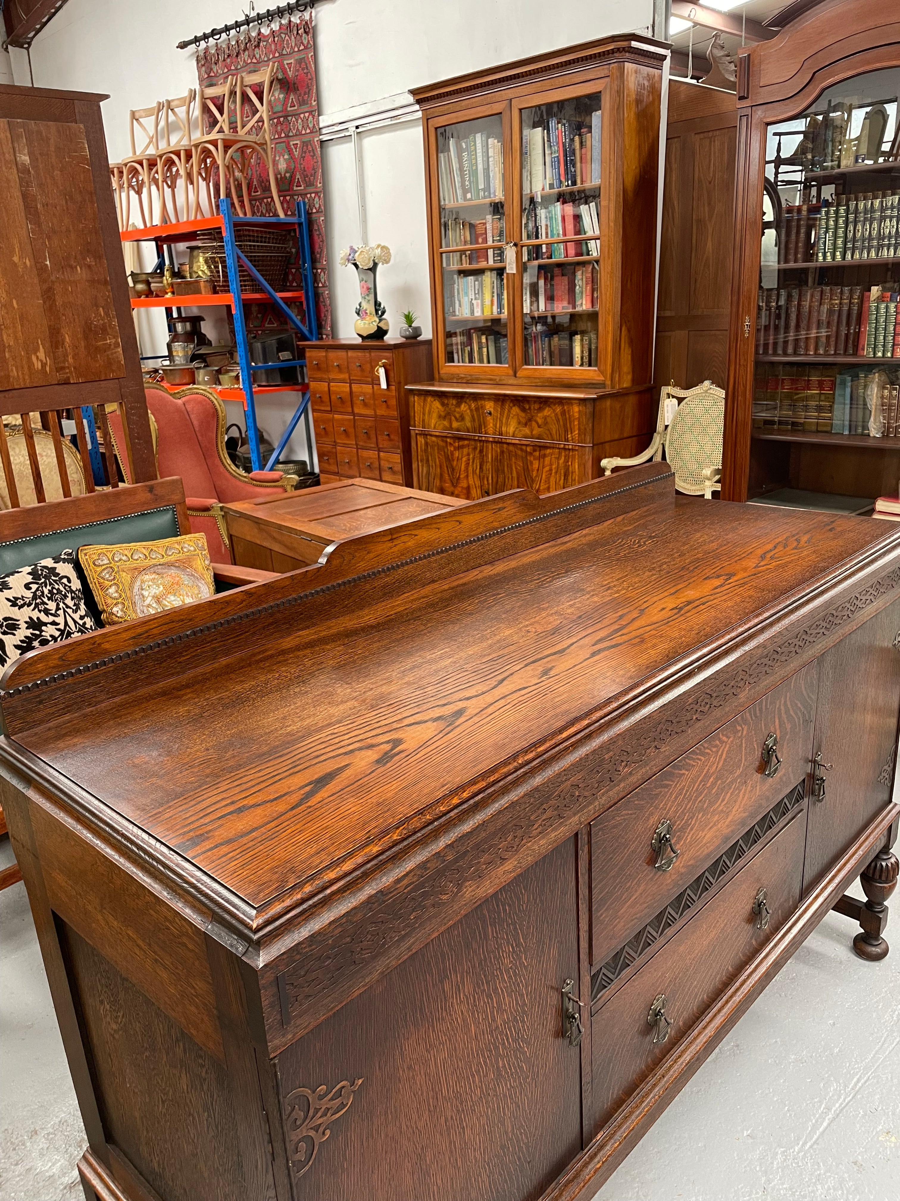 Australian Tudor Oak Sideboard | Antique & Vintage | Moonee Ponds Antiques | Australia Wide Delivery