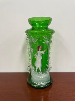Lovely Victorian Mary Gregory glass Vase | Antique & Vintage | Moonee Ponds Antiques | Australia Wide Delivery