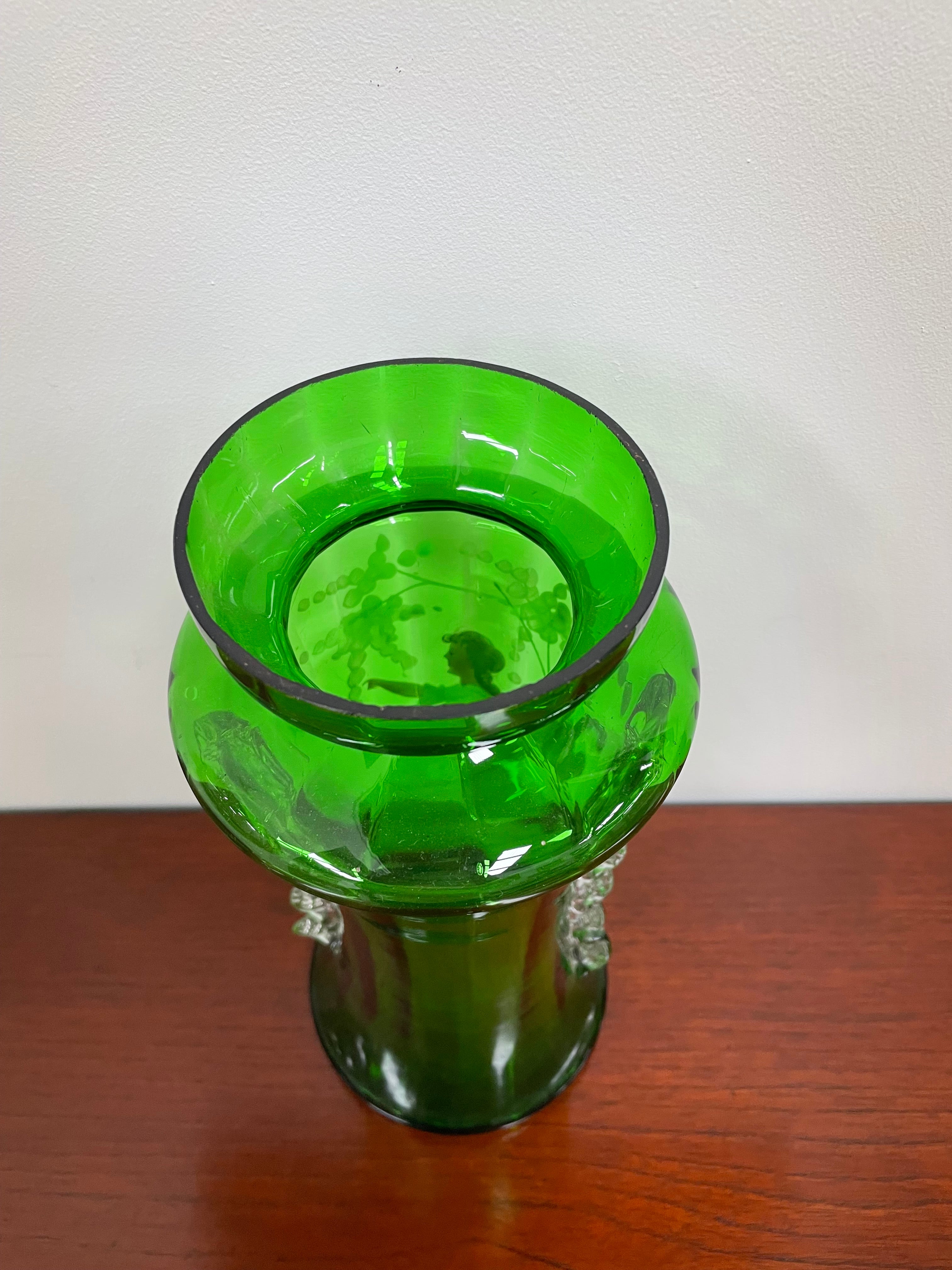 Lovely Victorian Mary Gregory glass Vase | Antique & Vintage | Moonee Ponds Antiques | Australia Wide