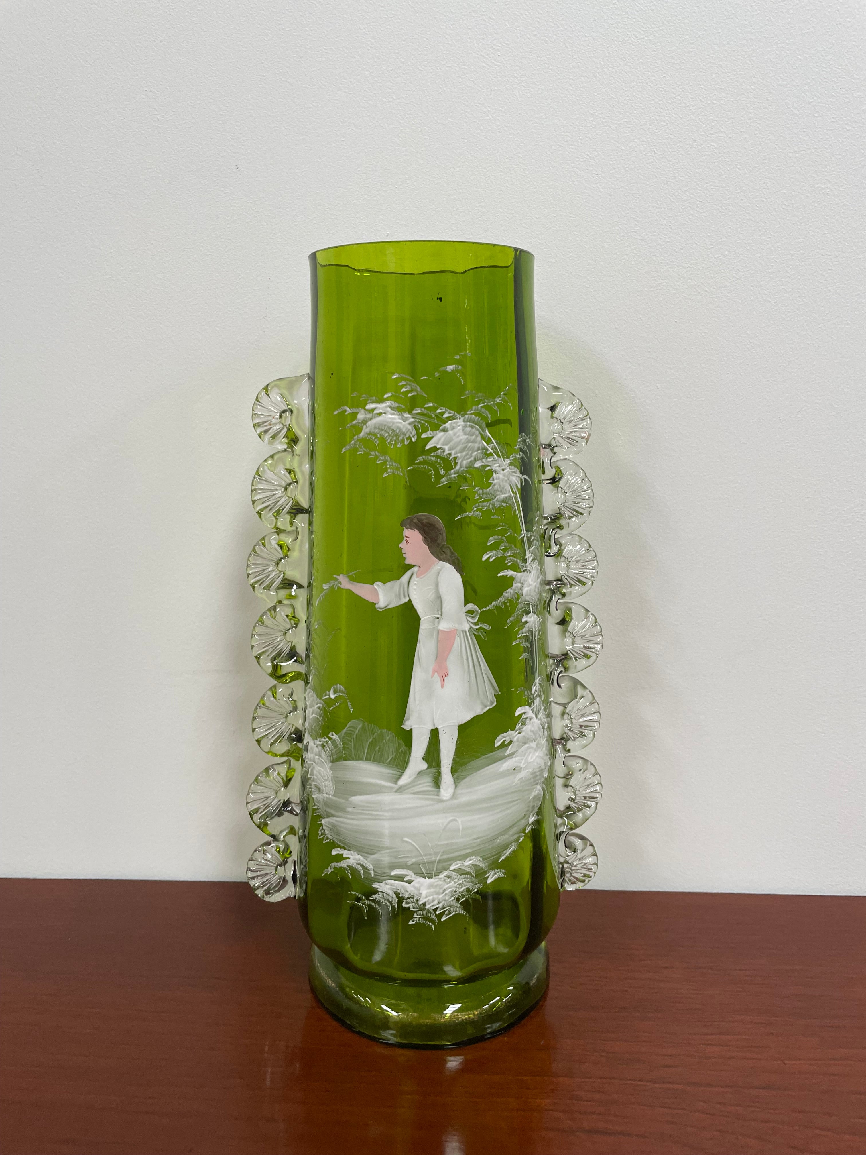 Victorian Mary Gregory Hand painted Vase | Antique & Vintage | Moonee Ponds Antiques | Australia Wide Delivery