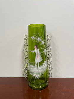 Victorian Mary Gregory Hand painted Vase | Antique & Vintage | Moonee Ponds Antiques | Australia Wide Delivery