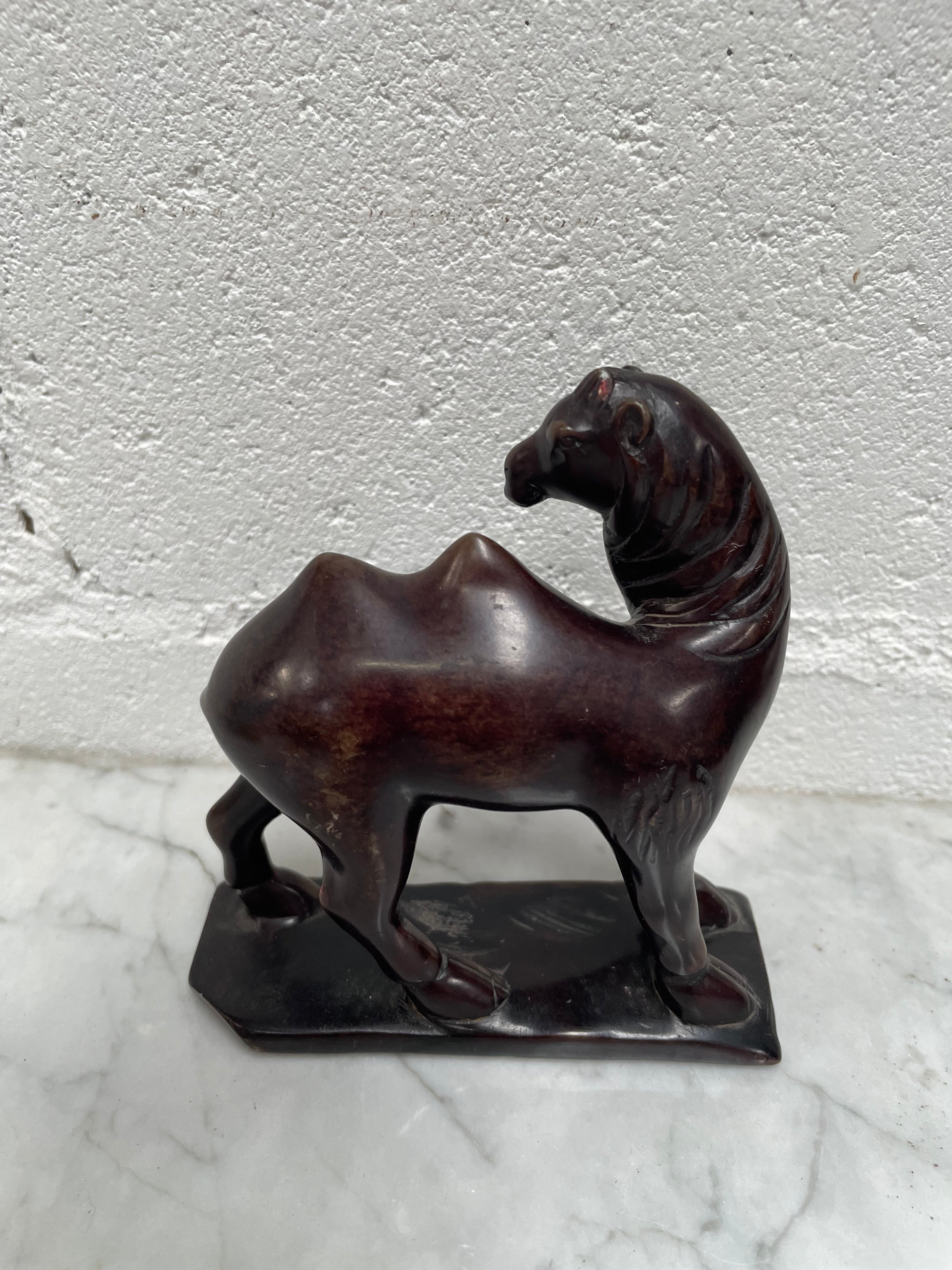 Vintage Stone Carving of a Camel