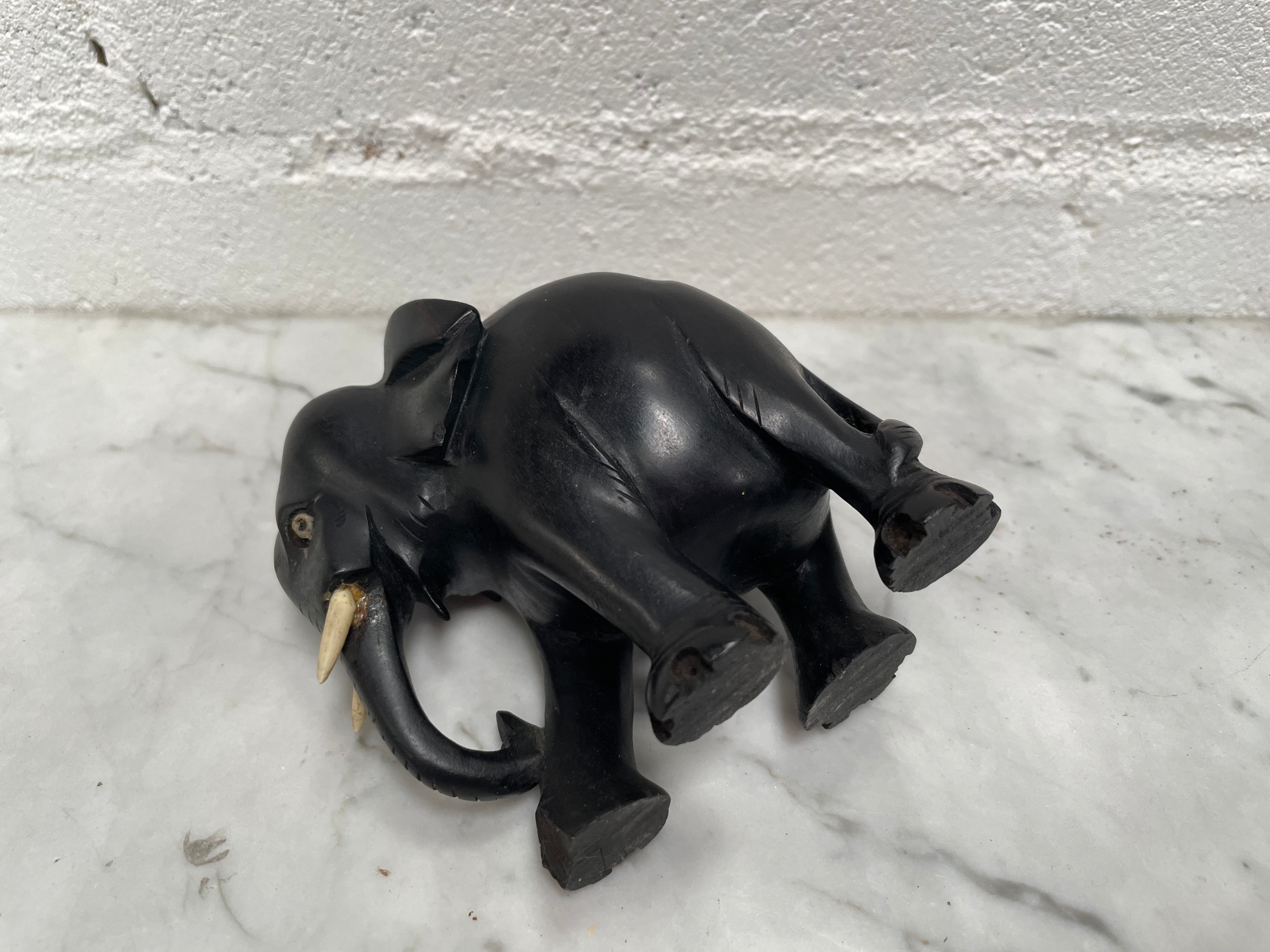 Beautiful Vintage Ebony Elephant | Antique & Vintage | Moonee Ponds Antiques | Australia Wide Delivery
