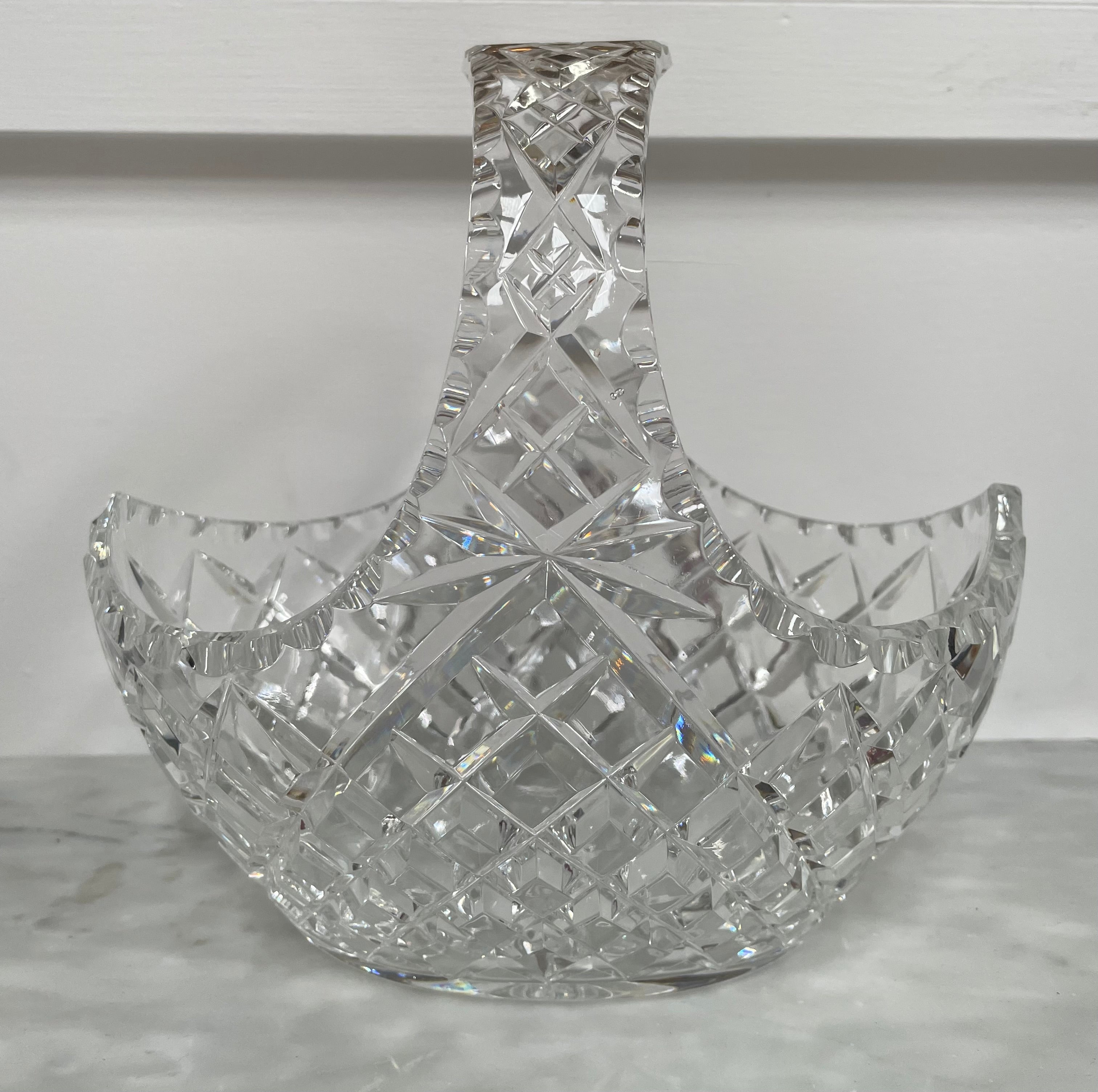 Vintage Crystal Basket Vase | Antique & Vintage | Moonee Ponds Antiques | Australia Wide Delivery
