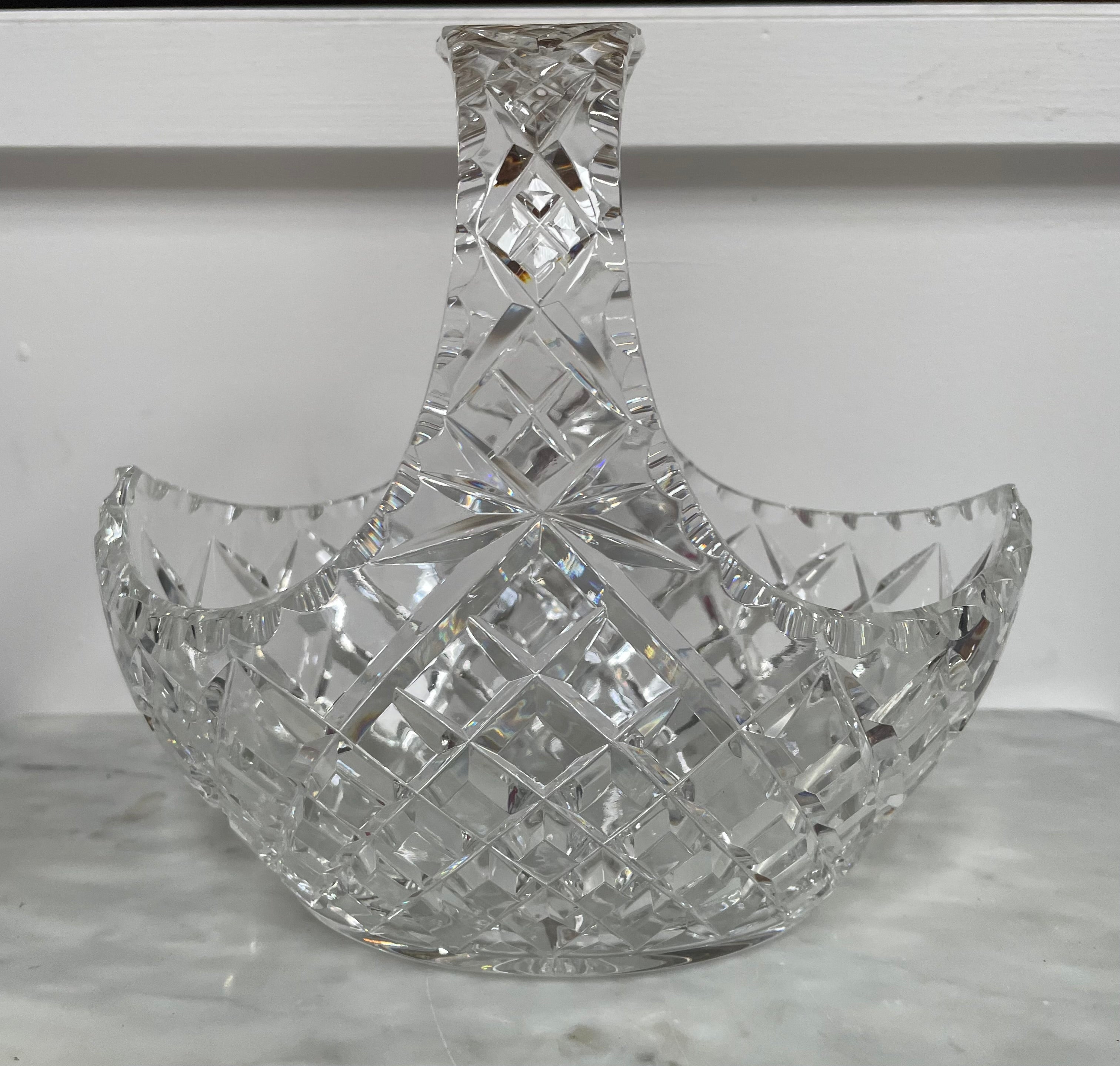 Vintage Crystal Basket Vase | Antique & Vintage | Moonee Ponds Antiques | Australia Wide Delivery