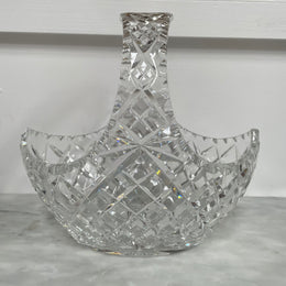 Vintage Crystal Basket Vase
