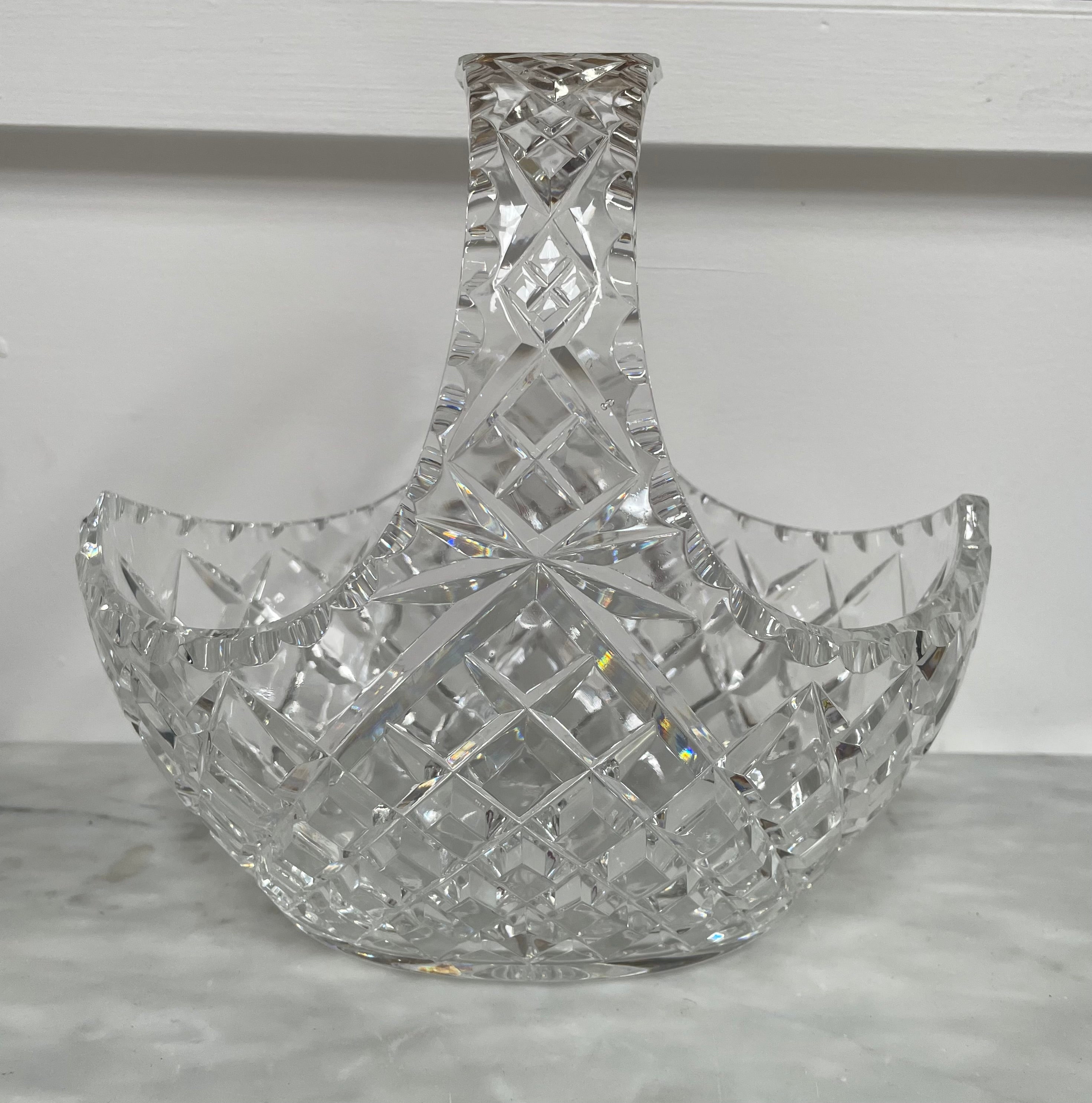 Vintage Crystal Basket Vase | Antique & Vintage | Moonee Ponds Antiques | Australia Wide Delivery