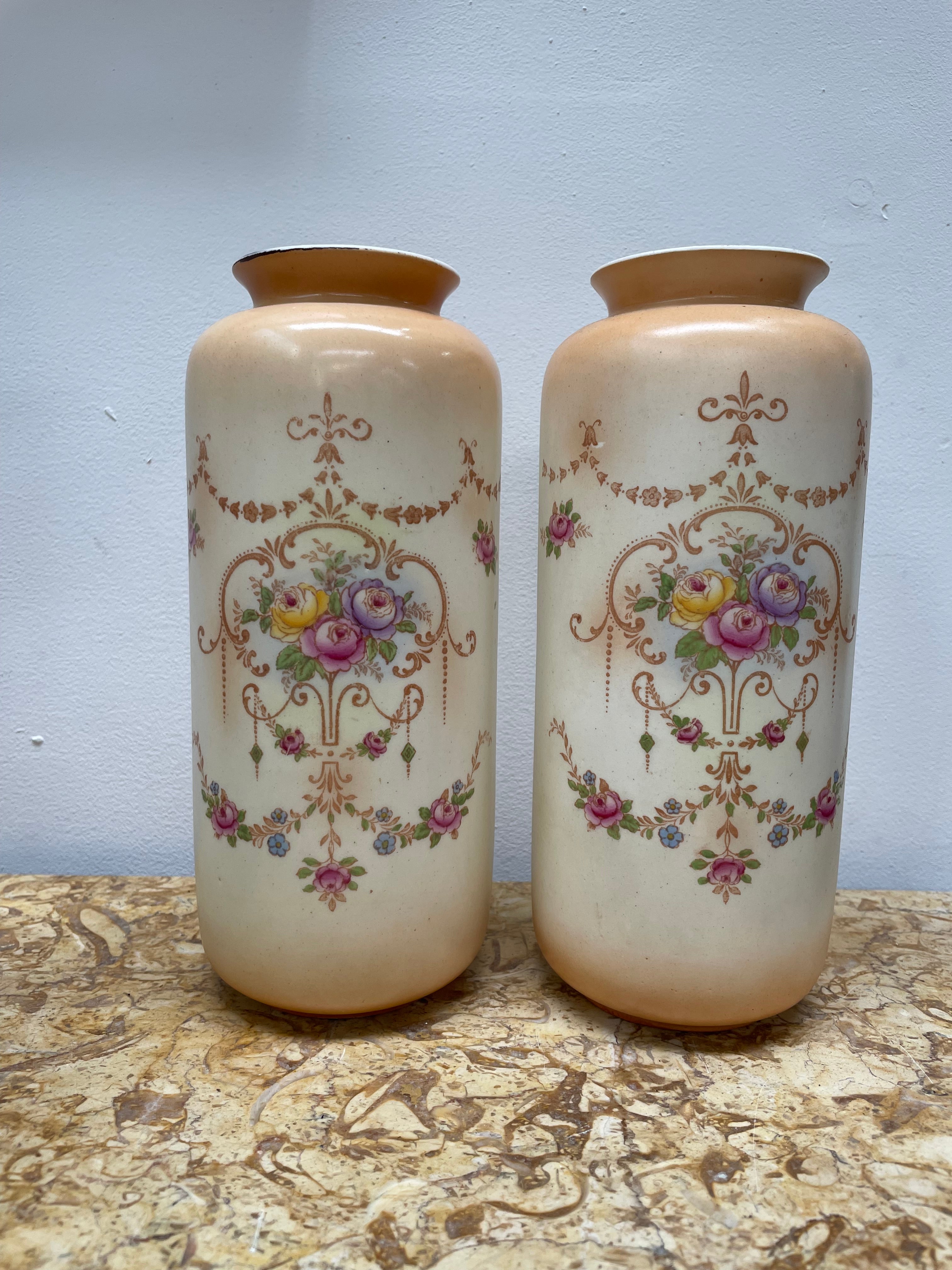 Beautiful Pair Edwardian English Vases | Antique & Vintage | Moonee Ponds Antiques | Australia Wide Delivery