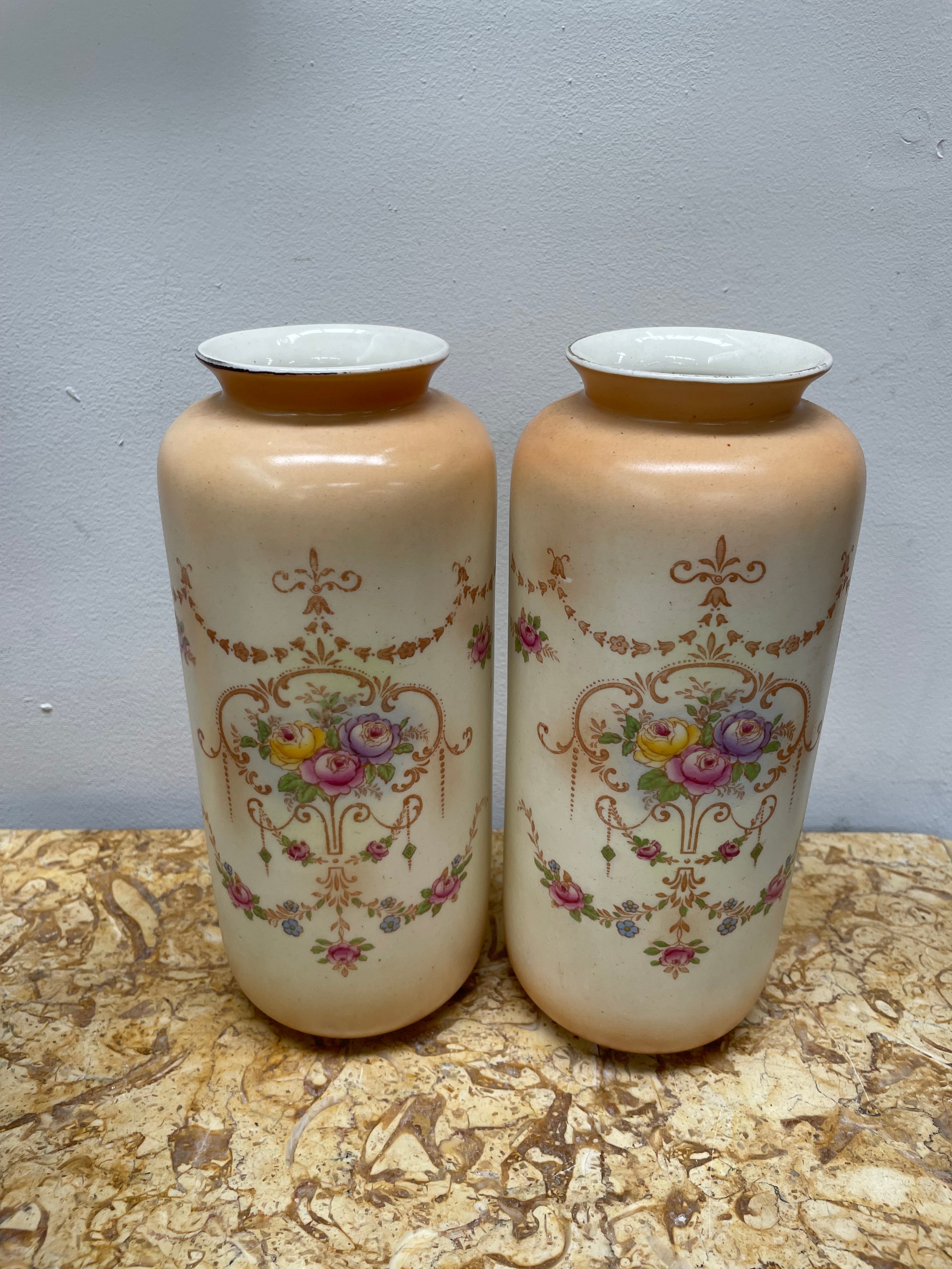 Beautiful Pair Edwardian English Vases | Antique & Vintage | Moonee Ponds Antiques | Australia Wide Delivery