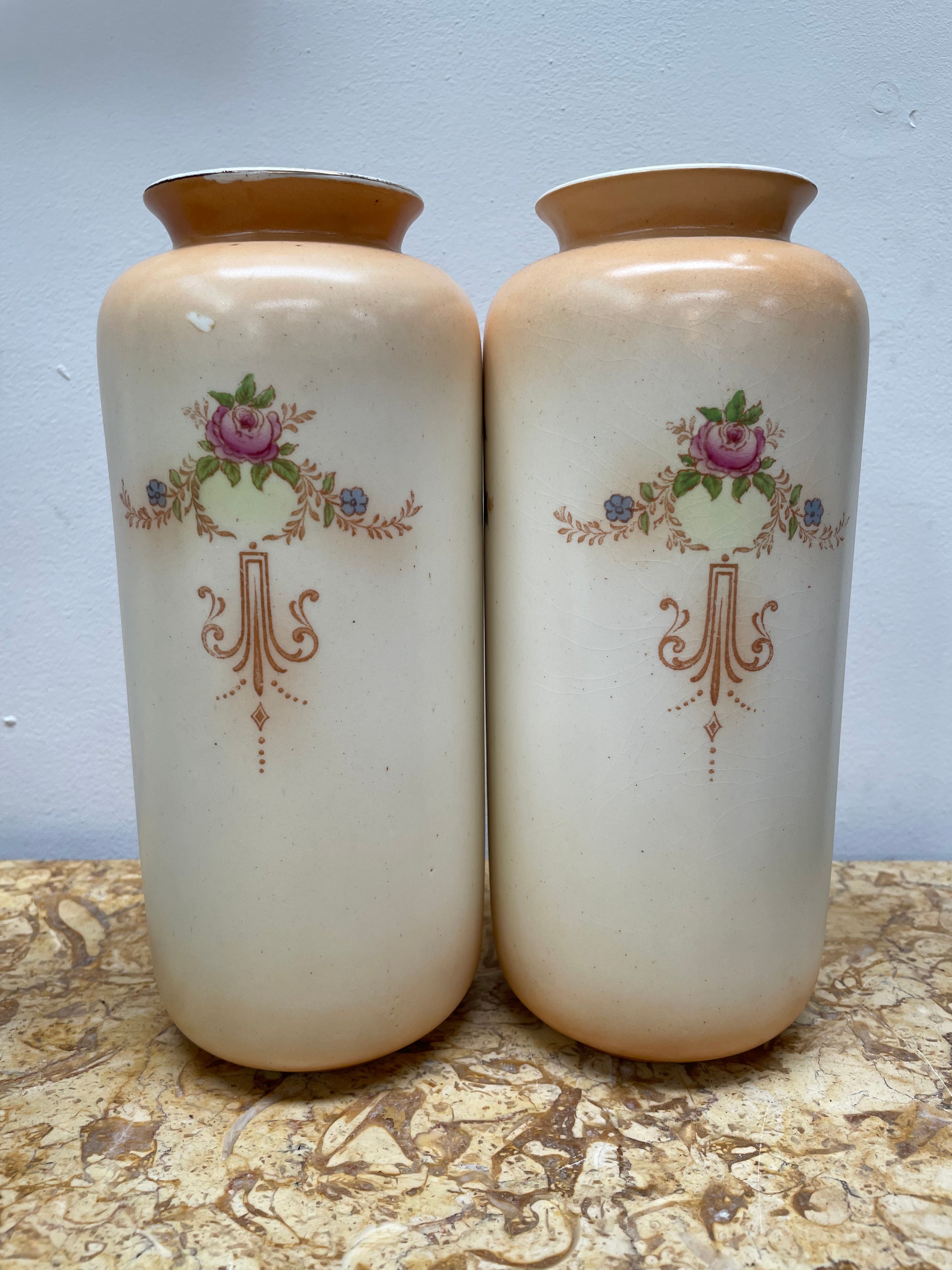 Beautiful Pair Edwardian English Vases | Antique & Vintage | Moonee Ponds Antiques | Australia Wide Delivery