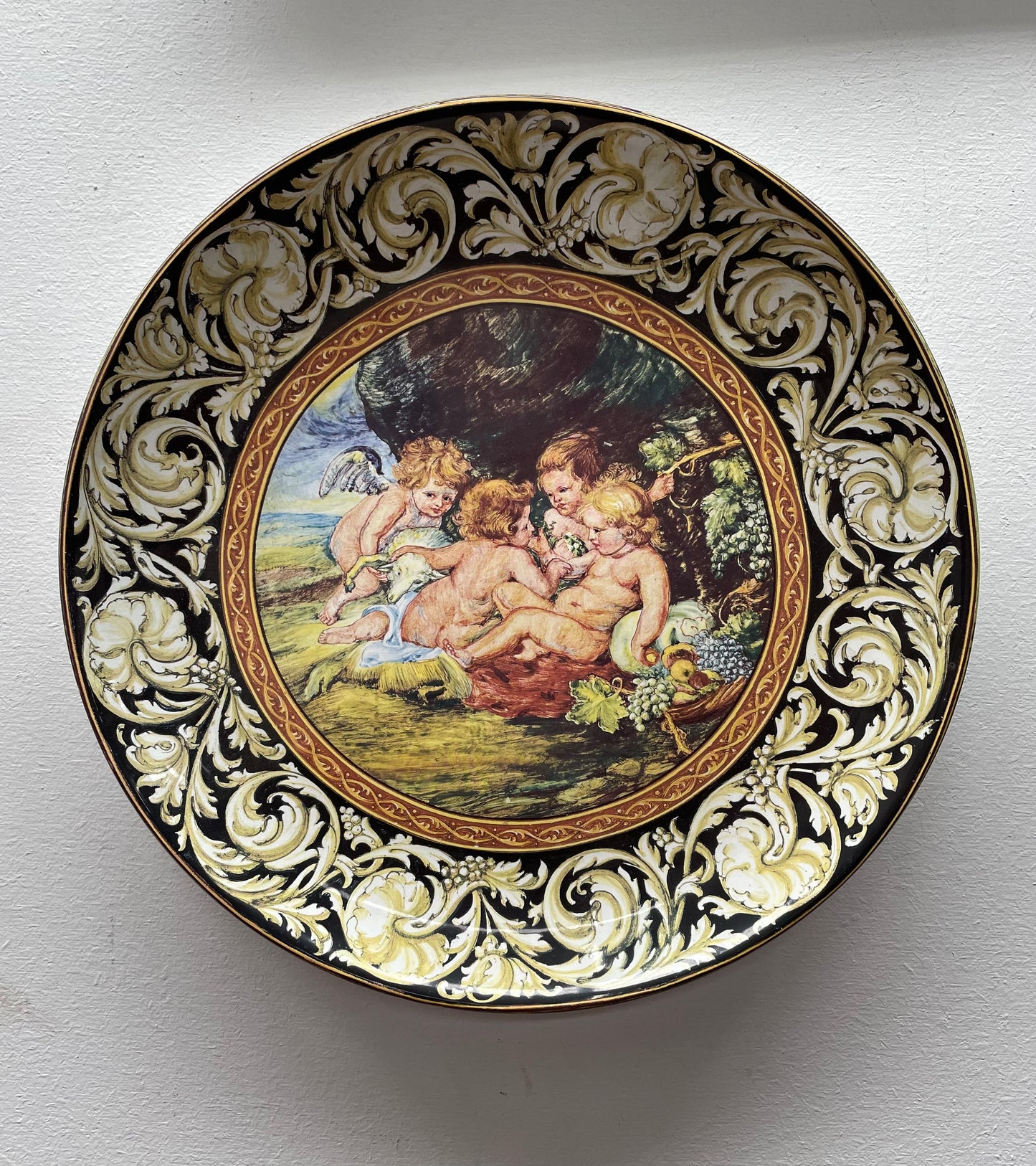 Majolica Varsace Style Wall Plate