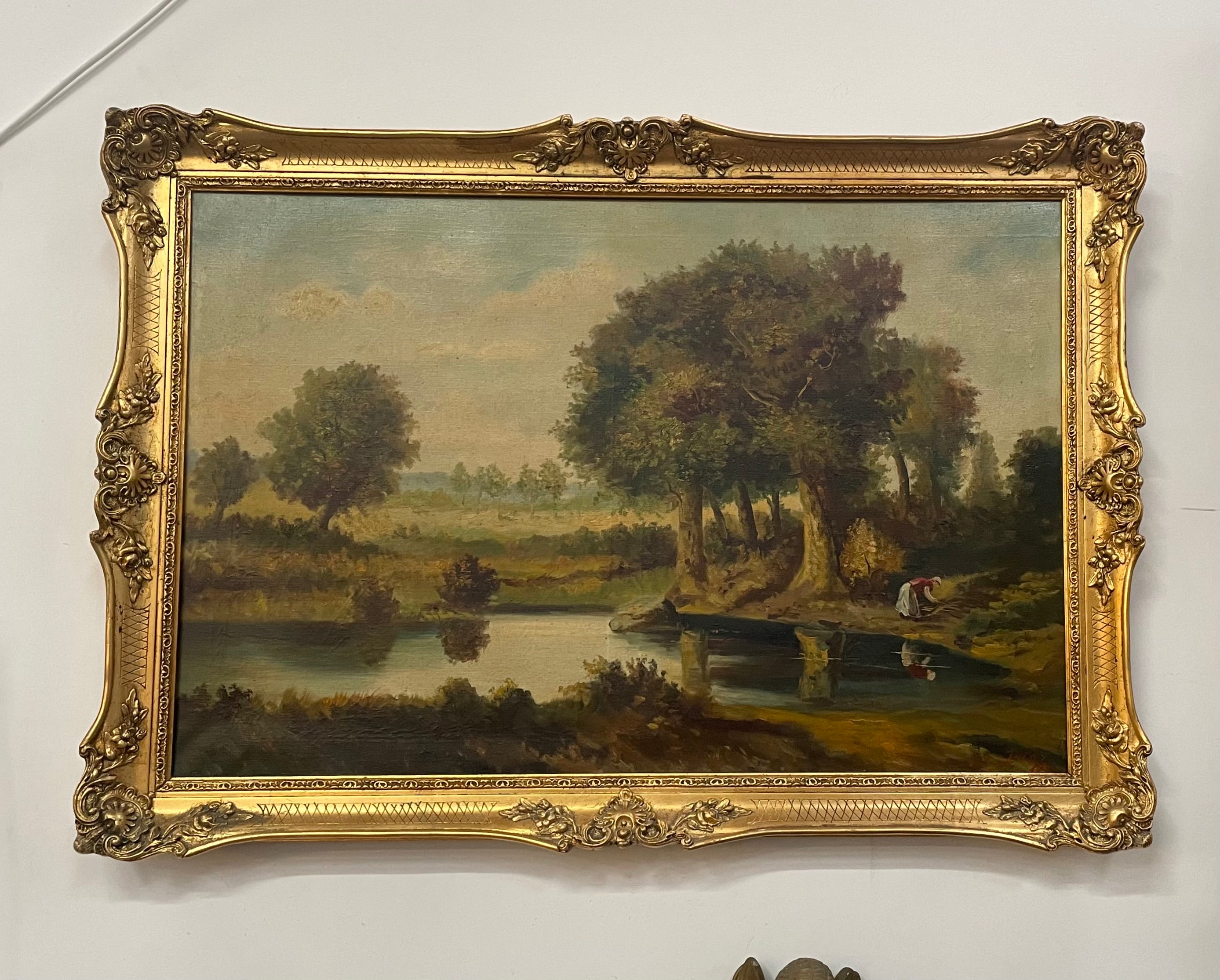 Beautiful French Framed Landscape Painting | Antique & Vintage | Moonee Ponds Antiques | Australia Wide Delivery