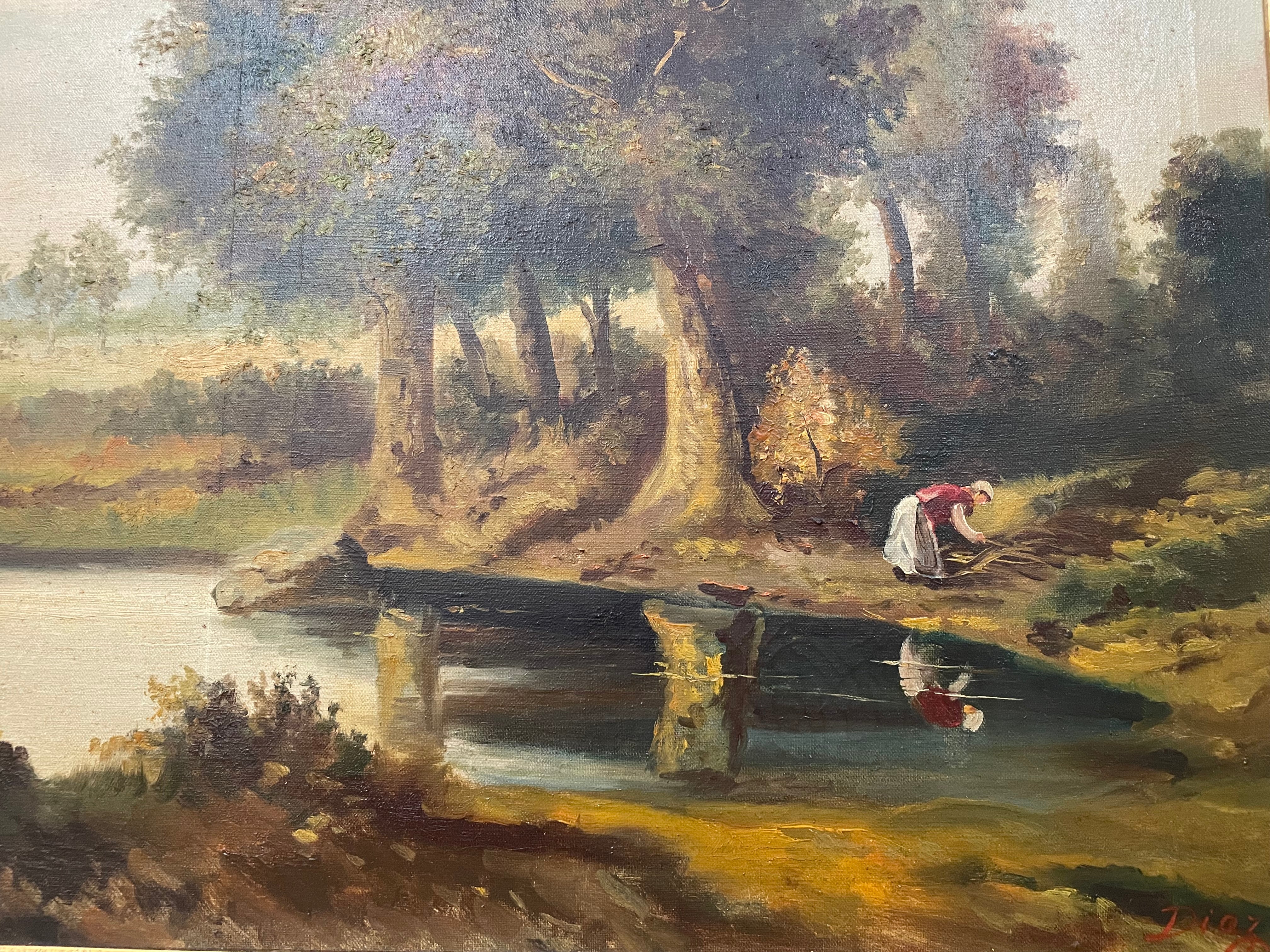 Beautiful French Framed Landscape Painting | Antique & Vintage | Moonee Ponds Antiques | Australia Wide Delivery