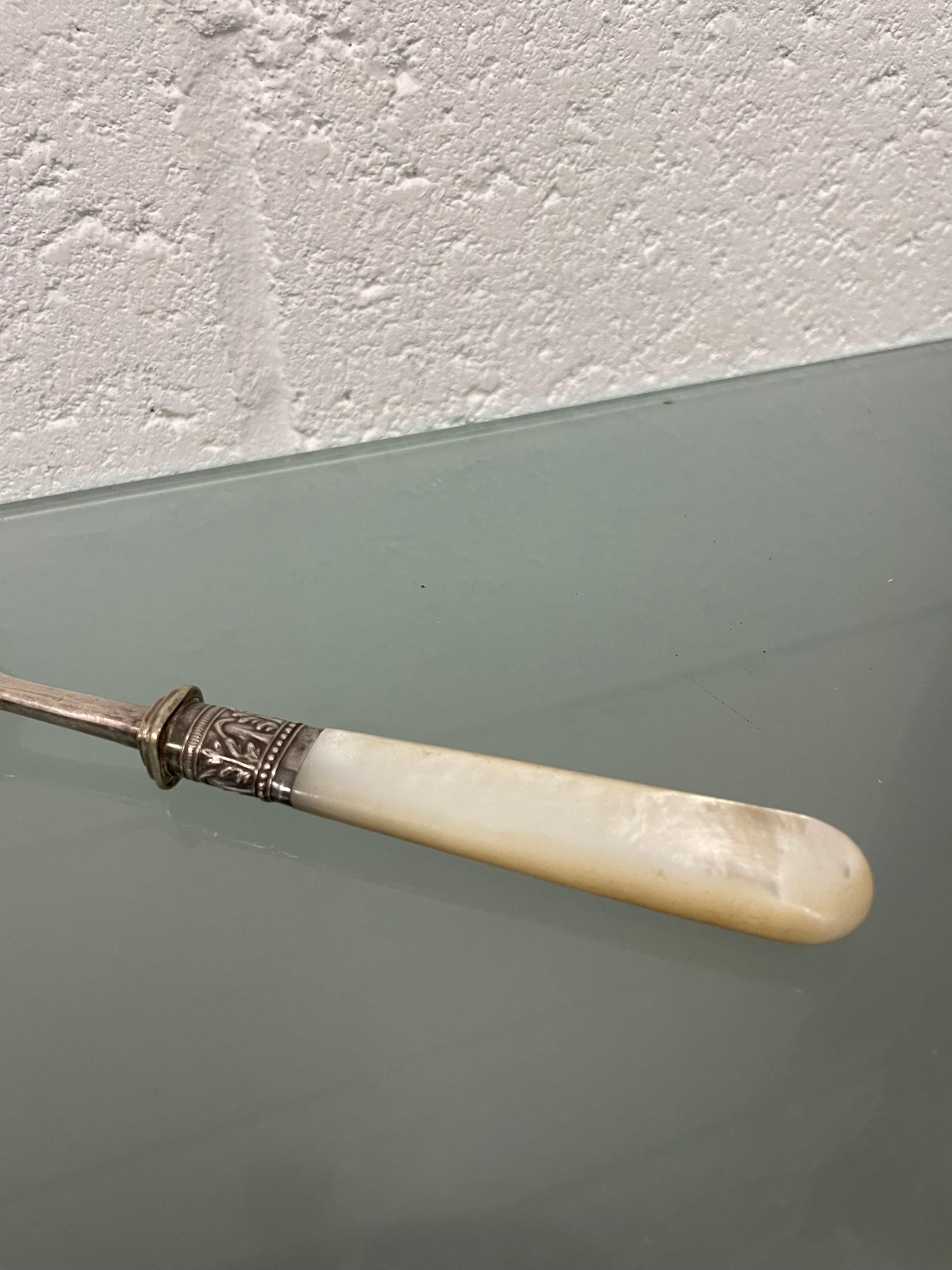 Antique Mother Of Pearl & Silver Bread Fork | Antique & Vintage | Moonee Ponds Antiques | Australia Wide Delivery