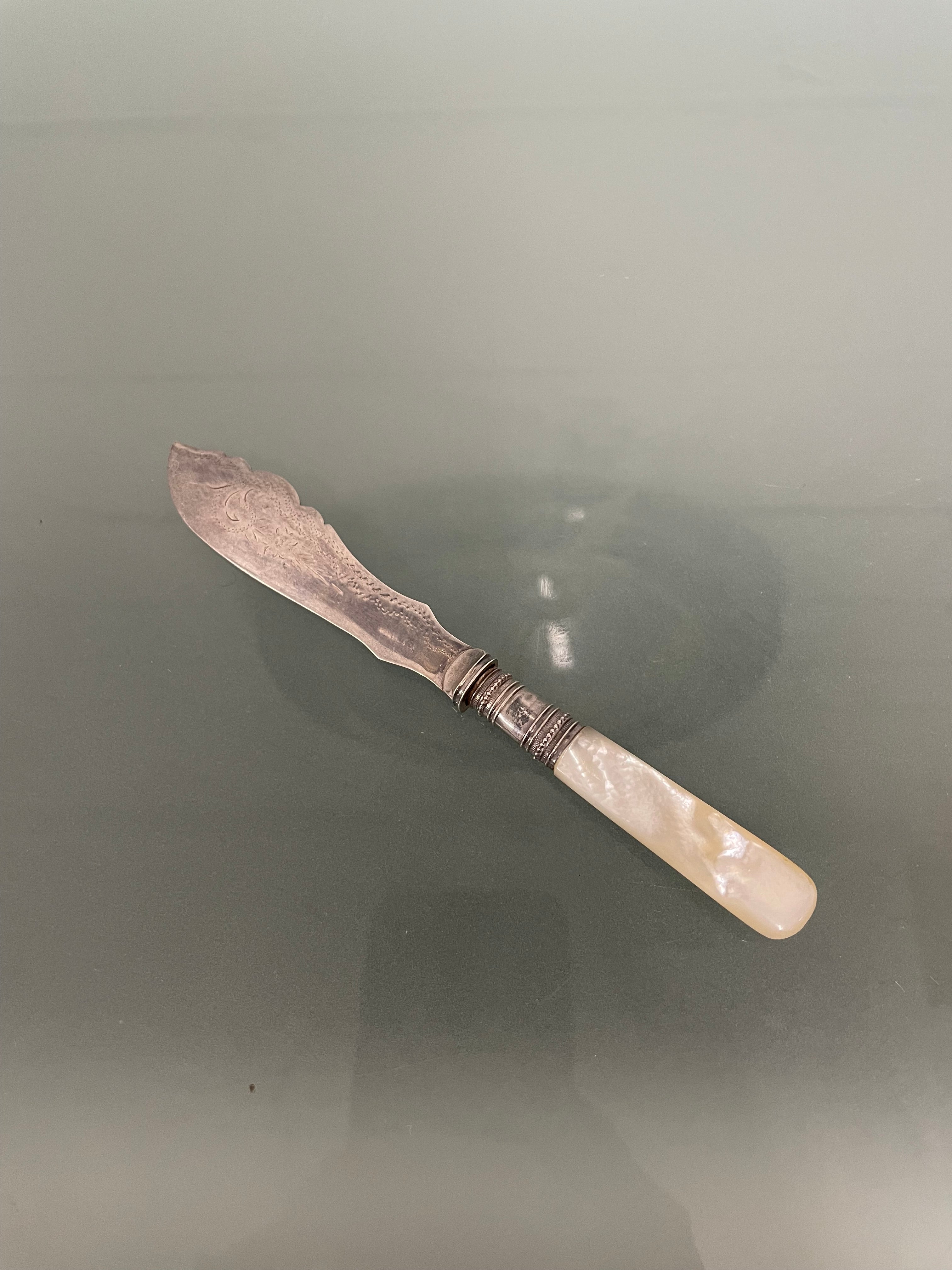 Antique Mother of Pearl & EPNS Butter Knife