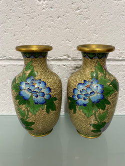 Pair Of Vintage Chinese Cloisonné Vases | Antique & Vintage | Moonee Ponds Antiques | Australia Wide Delivery