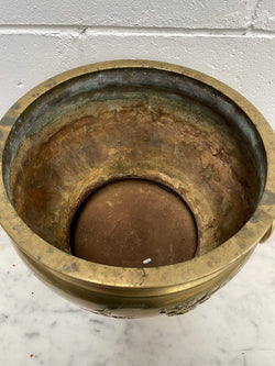 Large Vintage Heavy Rustic Brass Oriental Jardiniere | Antique & Vintage | Moonee Ponds Antiques | Australia Wide Delivery