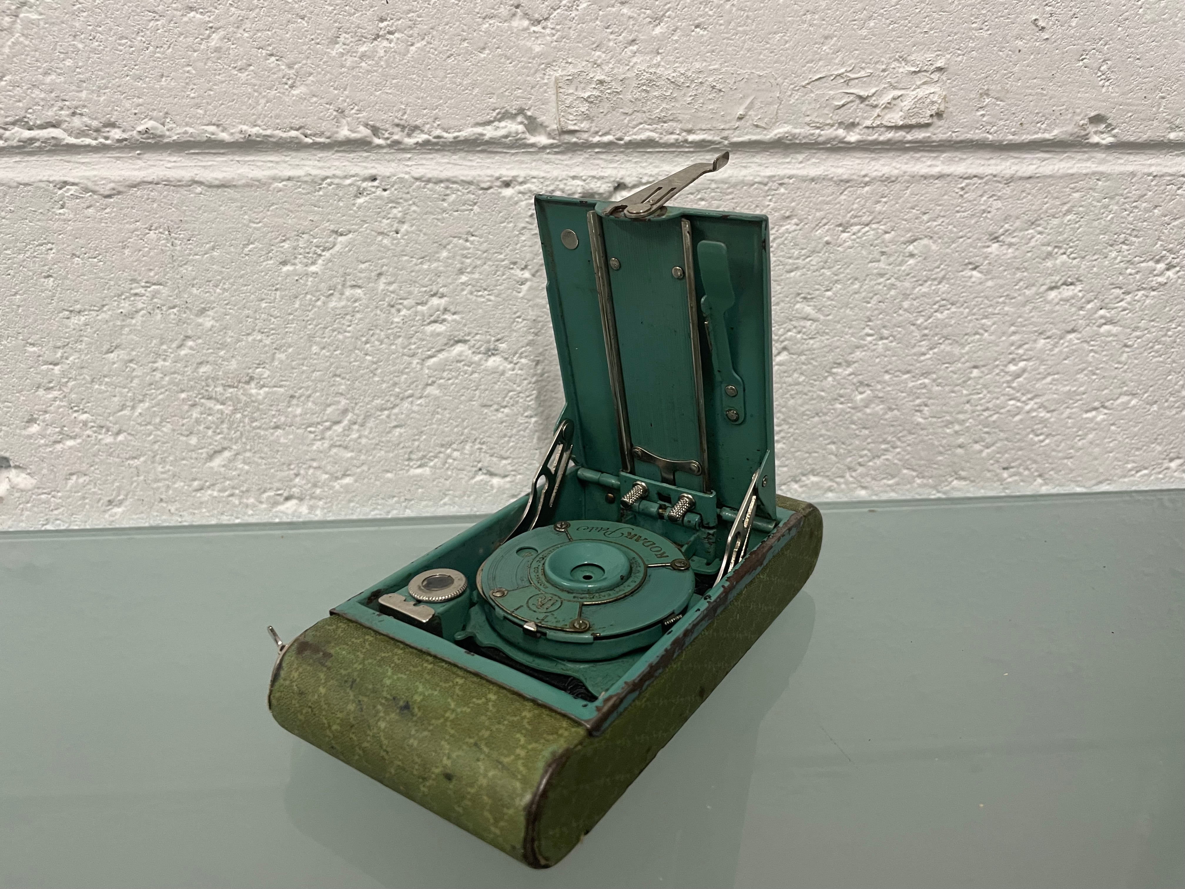 Kodak Petite Green/Teal Art Deco Folding Camera | Antique & Vintage | Moonee Ponds Antiques | Australia Wide Delivery