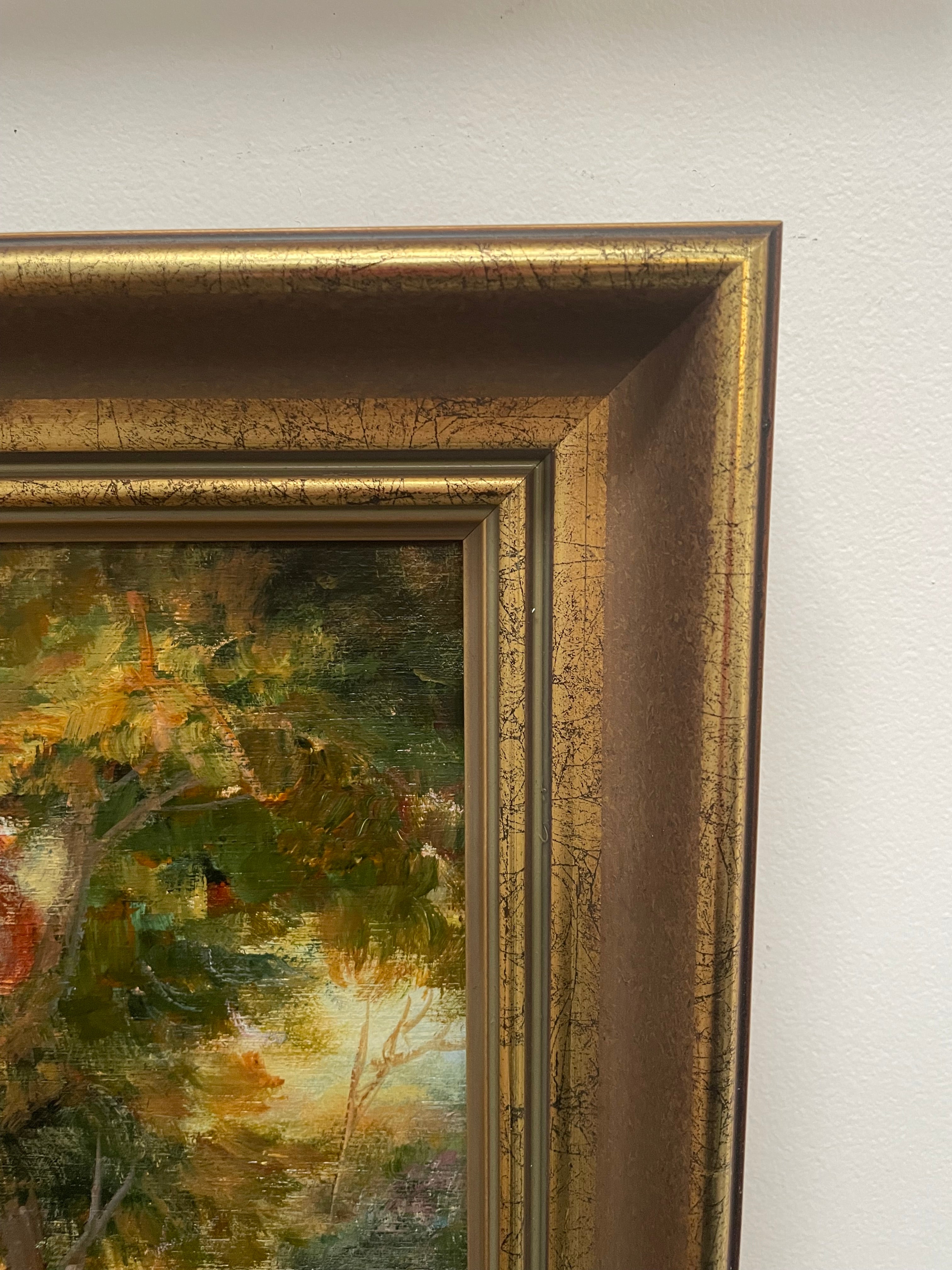Vintage Australian Framed Oil on Board of Outback Landscape