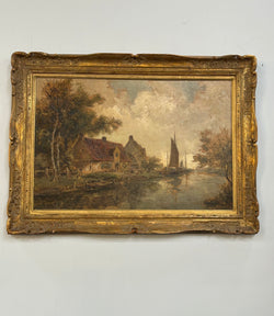 Fabulous Large Belgium Oil Painting | Antique & Vintage | Moonee Ponds Antiques | Australia Wide Delivery