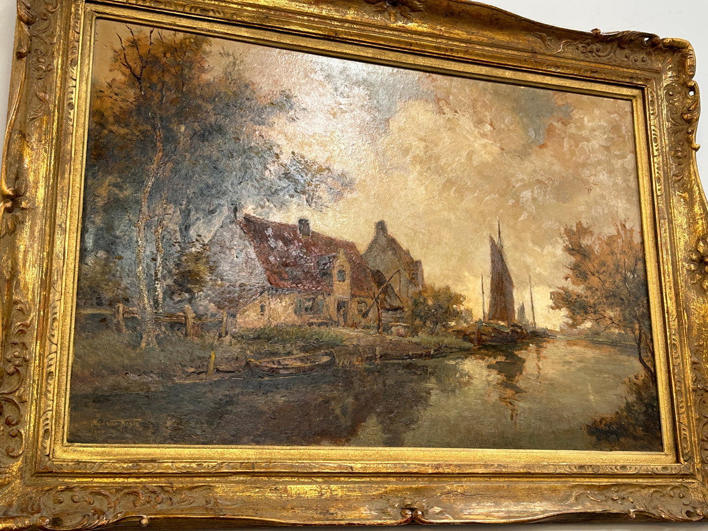 Fabulous Large Belgium Oil Painting