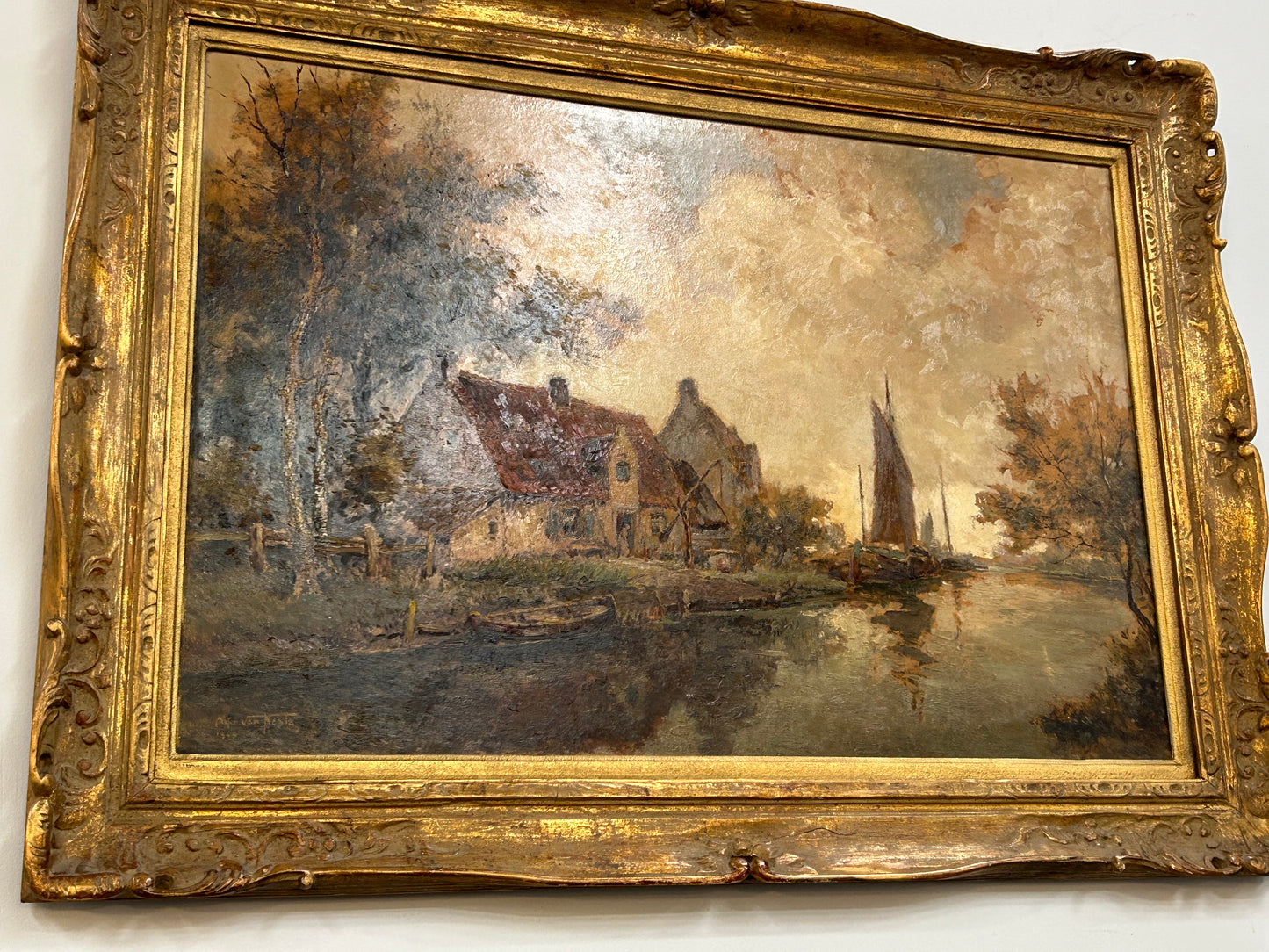 Fabulous Large Belgium Oil Painting