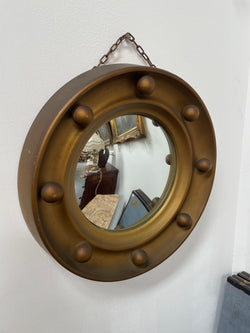 Elegant Compact Round French Convex Mirror | Antique & Vintage | Moonee Ponds Antiques | Australia Wide Delivery