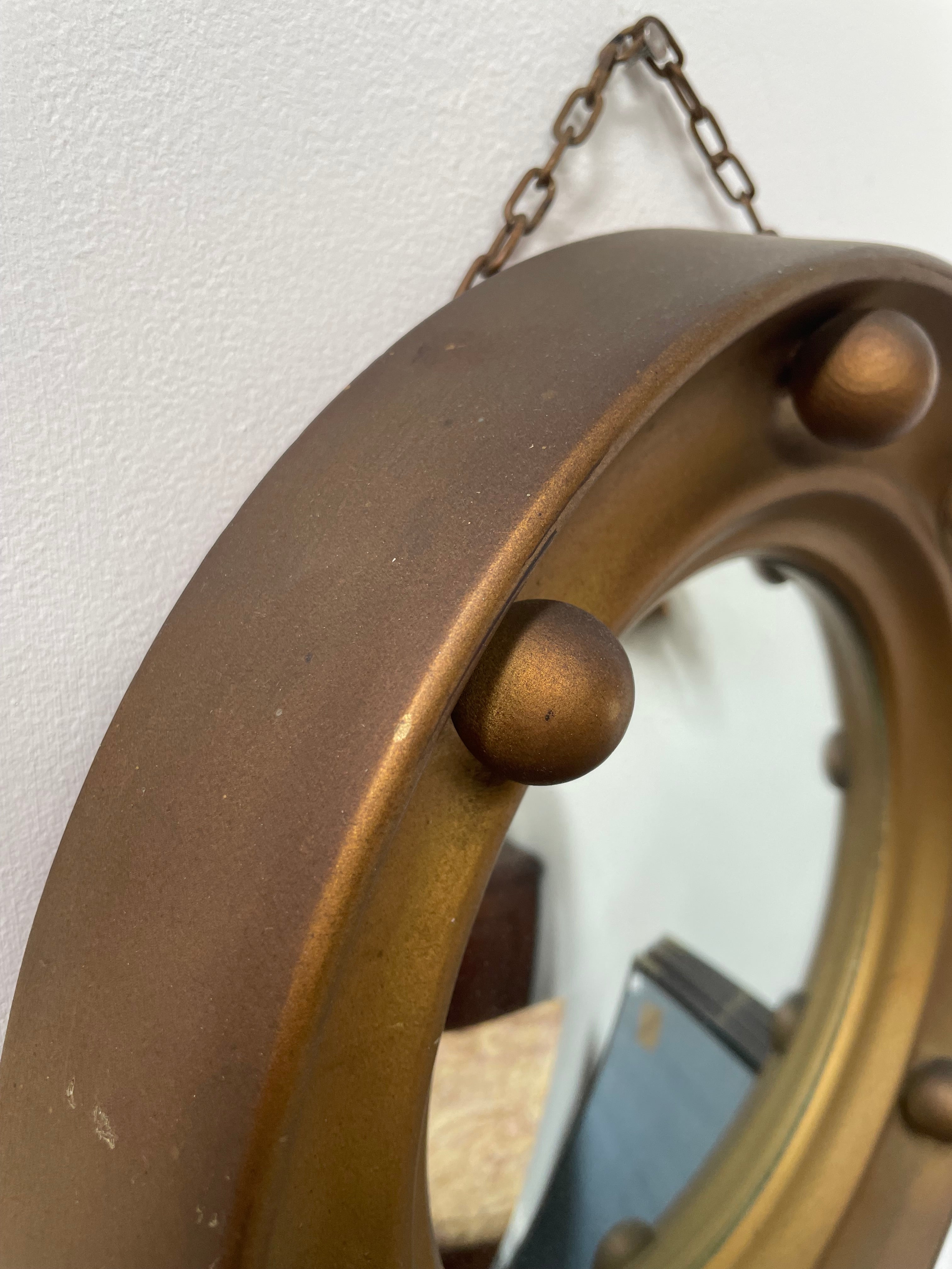 Elegant Compact Round French Convex Mirror | Antique & Vintage | Moonee Ponds Antiques | Australia Wide Delivery