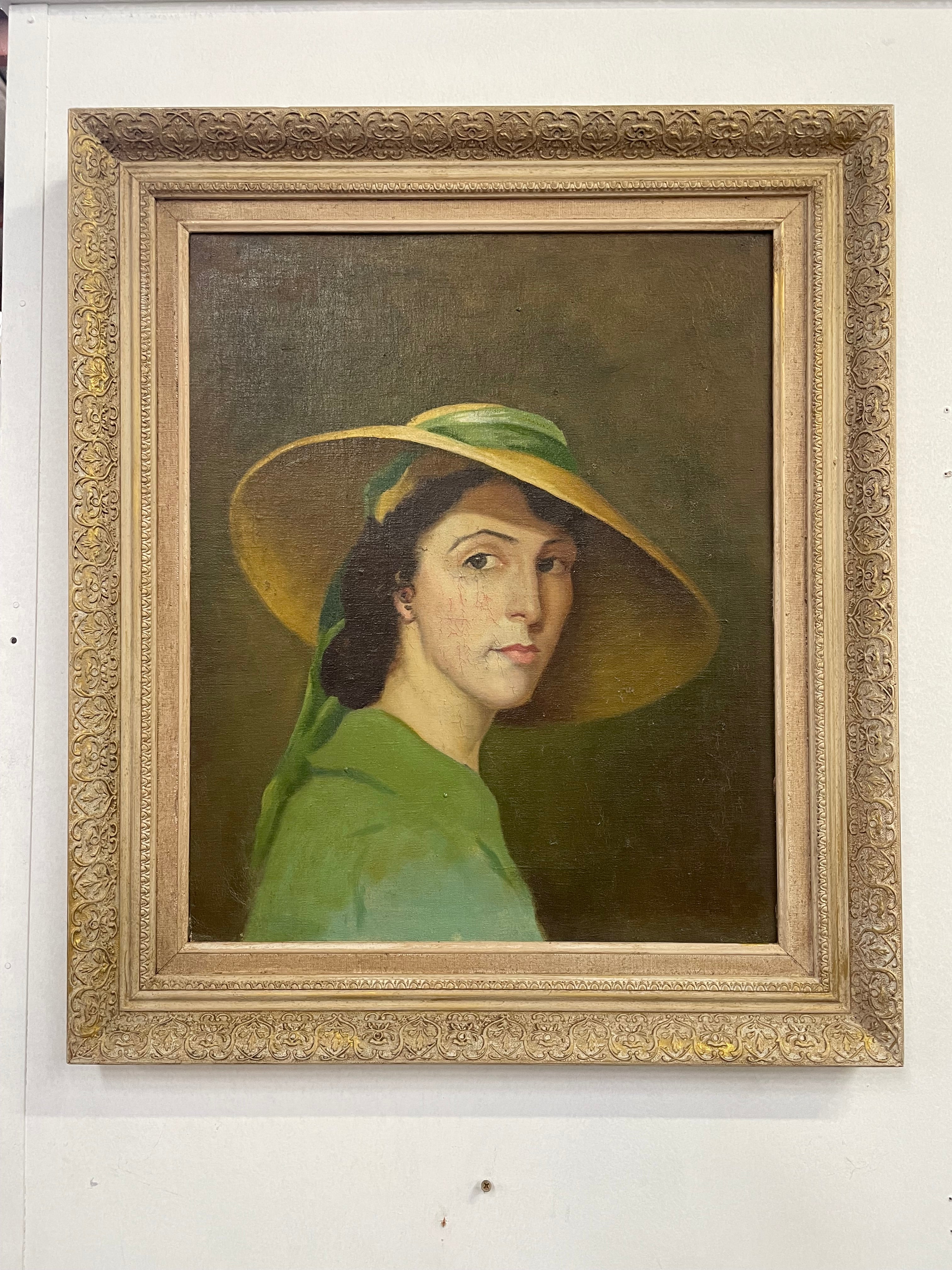 Australian Female Portrait on Canvas Framed | Antique & Vintage | Moonee Ponds Antiques | Australia Wide Delivery