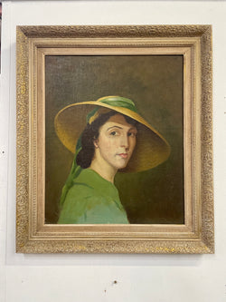 Australian Female Portrait on Canvas Framed | Antique & Vintage | Moonee Ponds Antiques | Australia Wide Delivery