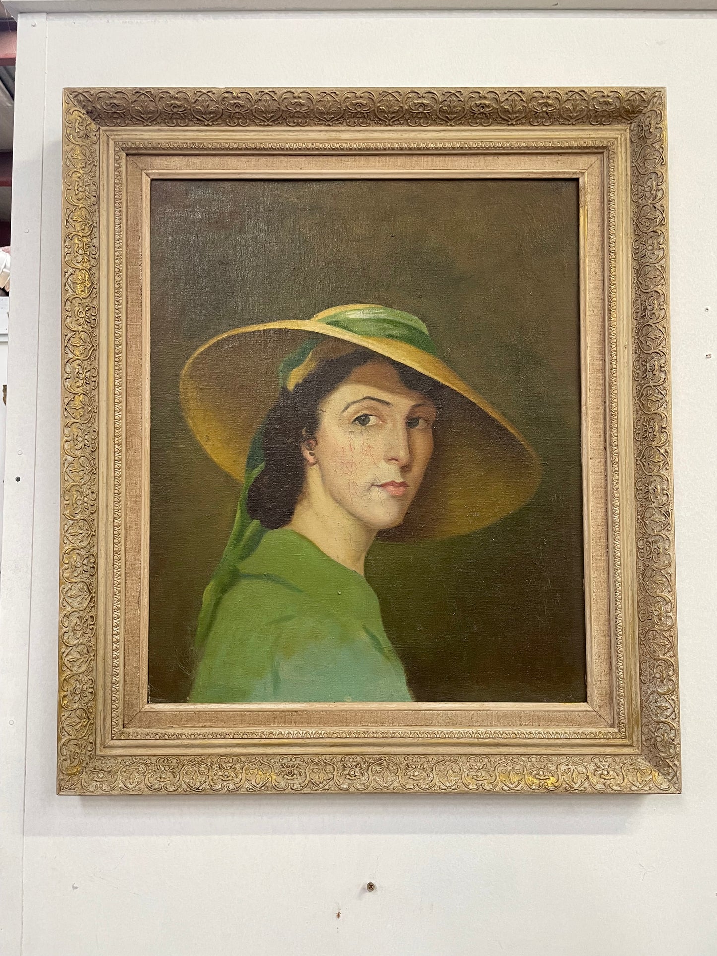 Australian Female Portrait on Canvas Framed
