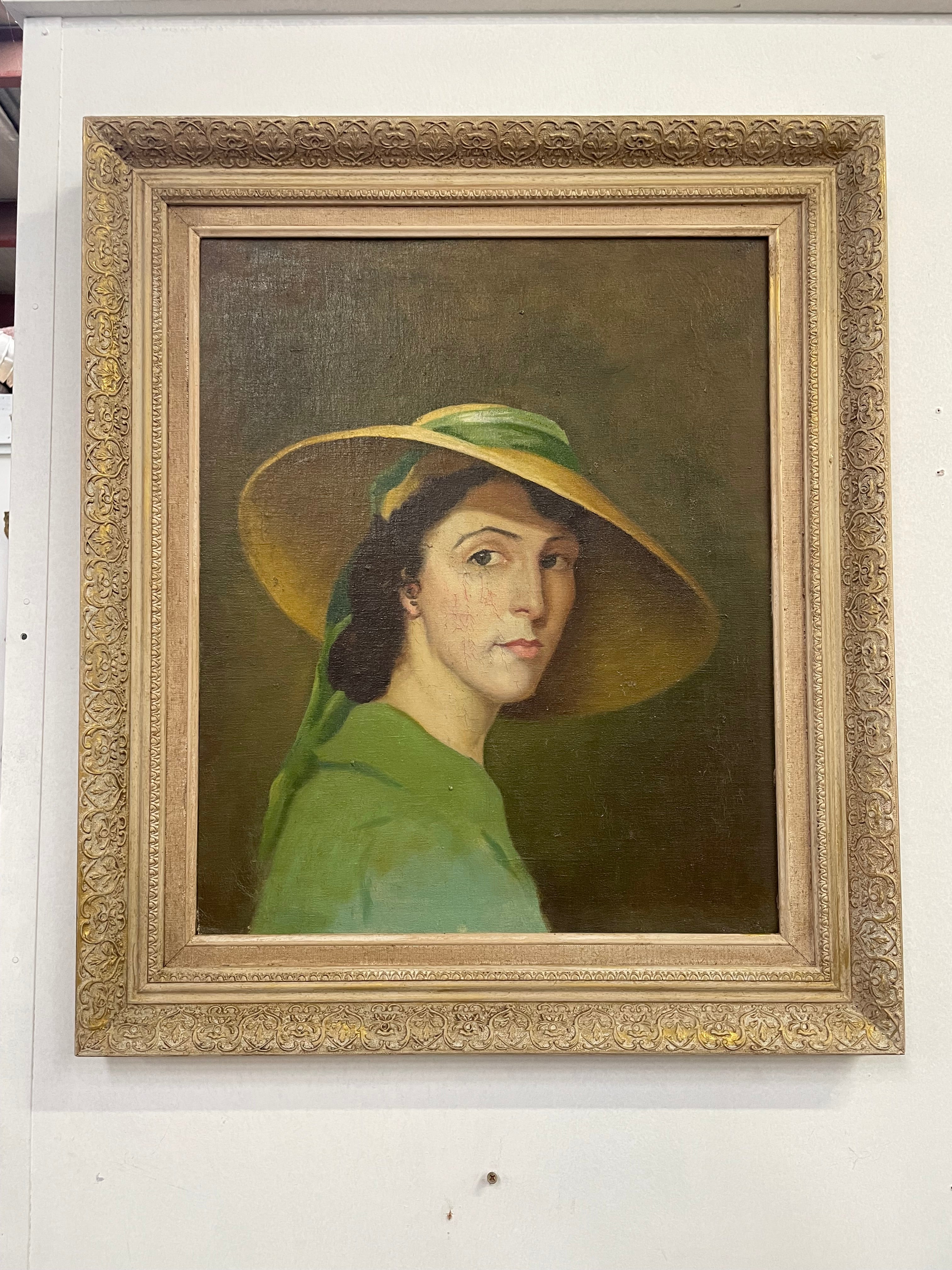 Australian Female Portrait on Canvas Framed | Antique & Vintage | Moonee Ponds Antiques | Australia Wide Delivery