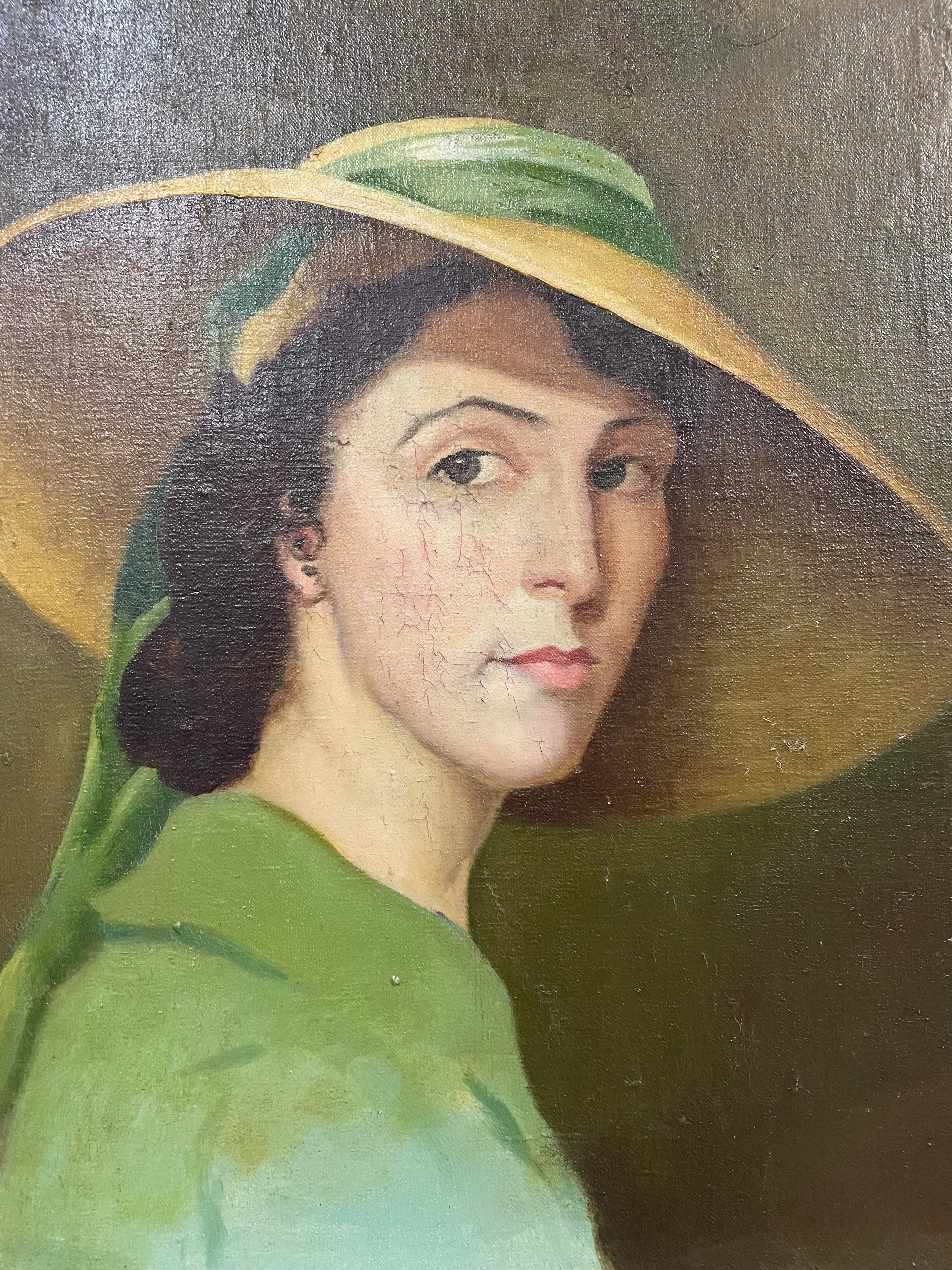 Australian Female Portrait on Canvas Framed | Antique & Vintage | Moonee Ponds Antiques | Australia Wide Delivery