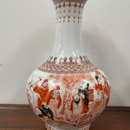 Large Chinese Iron Red and white Porcelain Vase