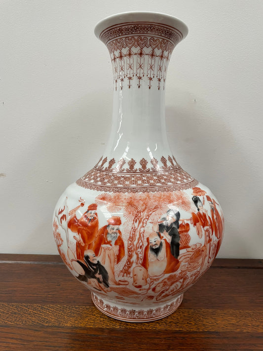 Large Chinese Iron Red and white Porcelain Vase