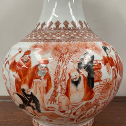 Large Chinese Iron Red and white Porcelain Vase