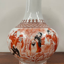 Large Chinese Iron Red and white Porcelain Vase